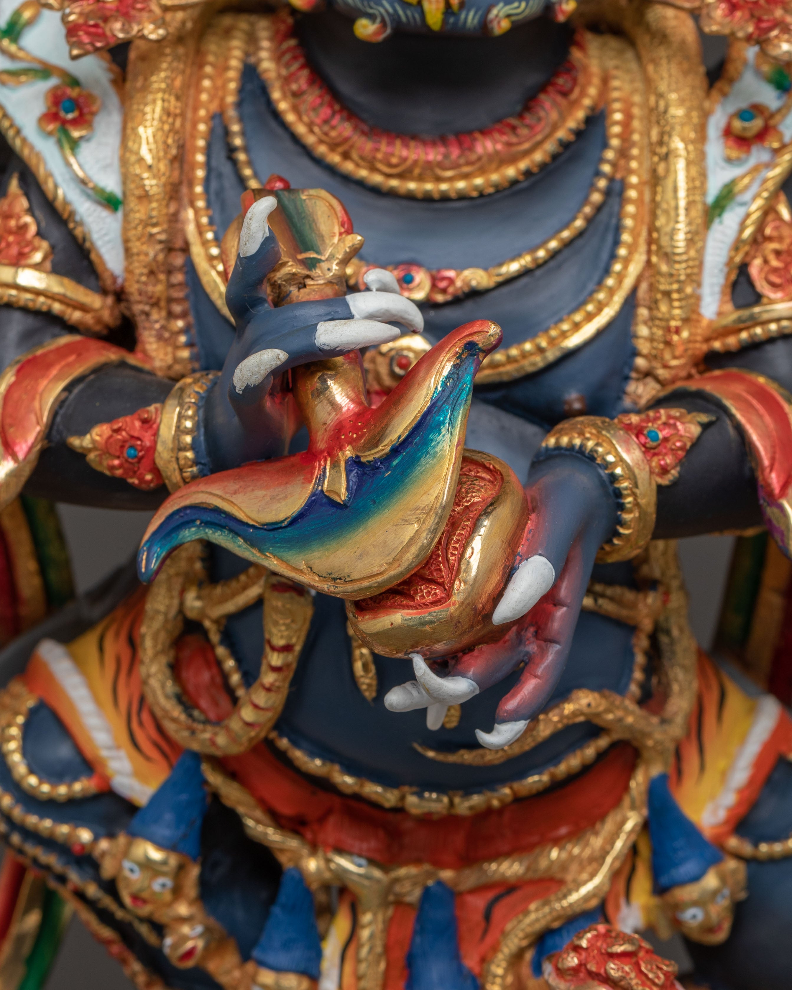 Tibetan Six Armed Mahakala Figurine | Sacred Spiritual Decor