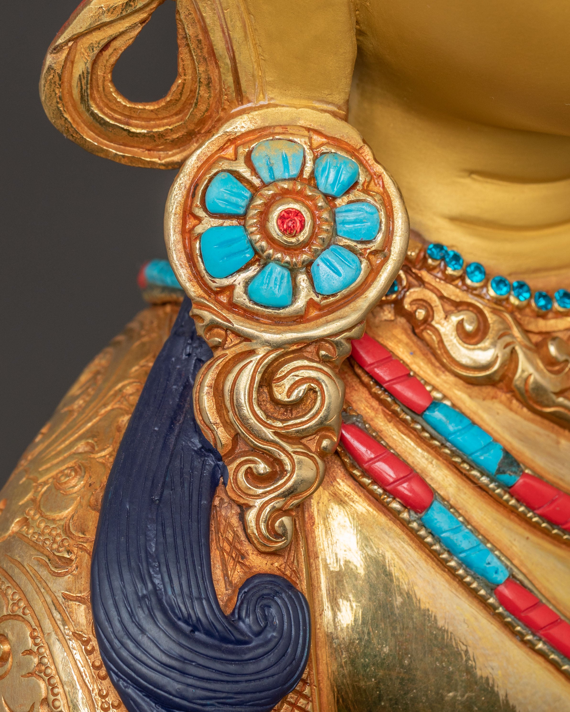 Sacred Long Life Deity Amitayus – Exquisite 24K Gold Gilded Statue