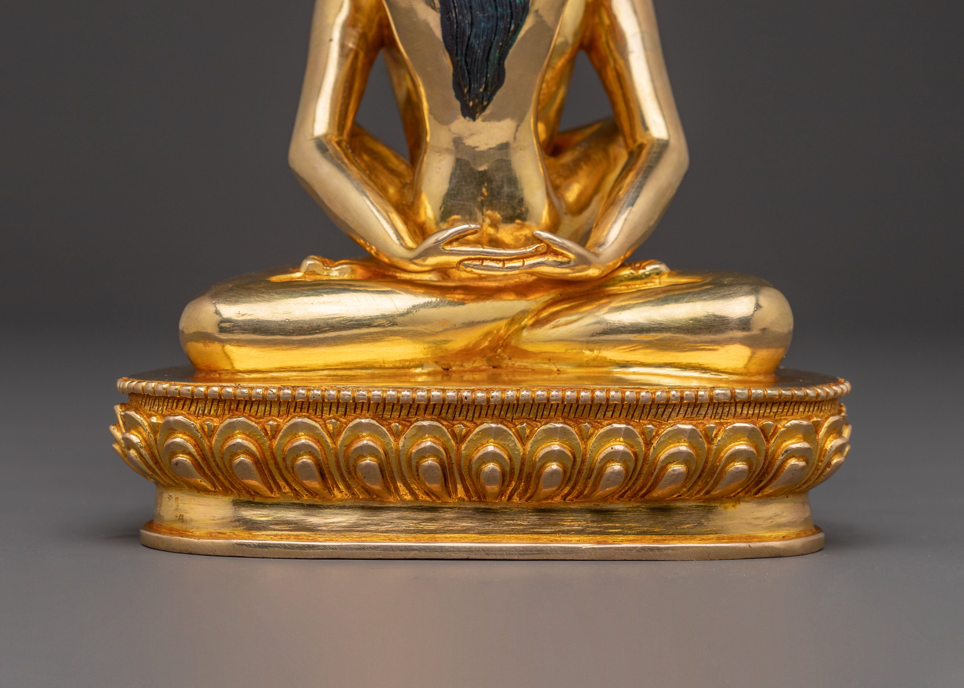 Samantabhadra Consort Sacred Statue – 24K Gilded Copper