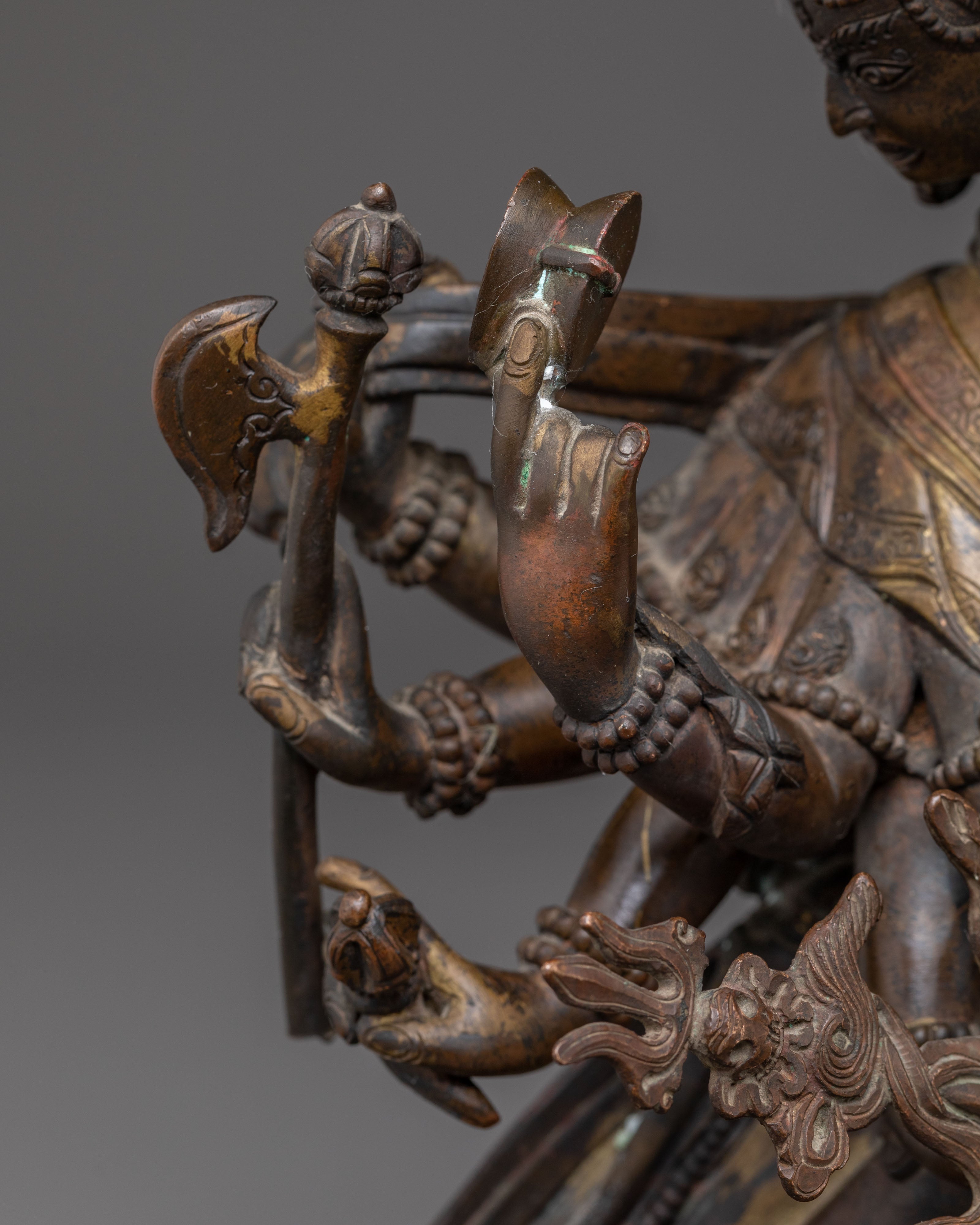 Oxidized Copper Chakrasamvara Statue | Antique Finish