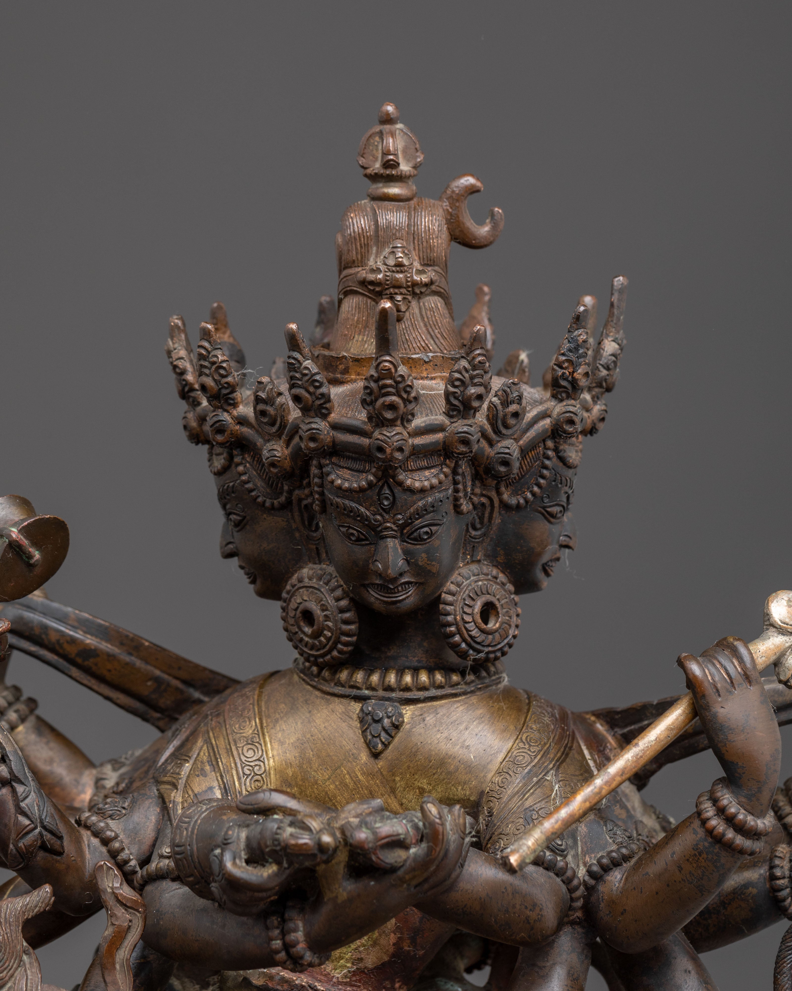 Oxidized Copper Chakrasamvara Statue | Antique Finish