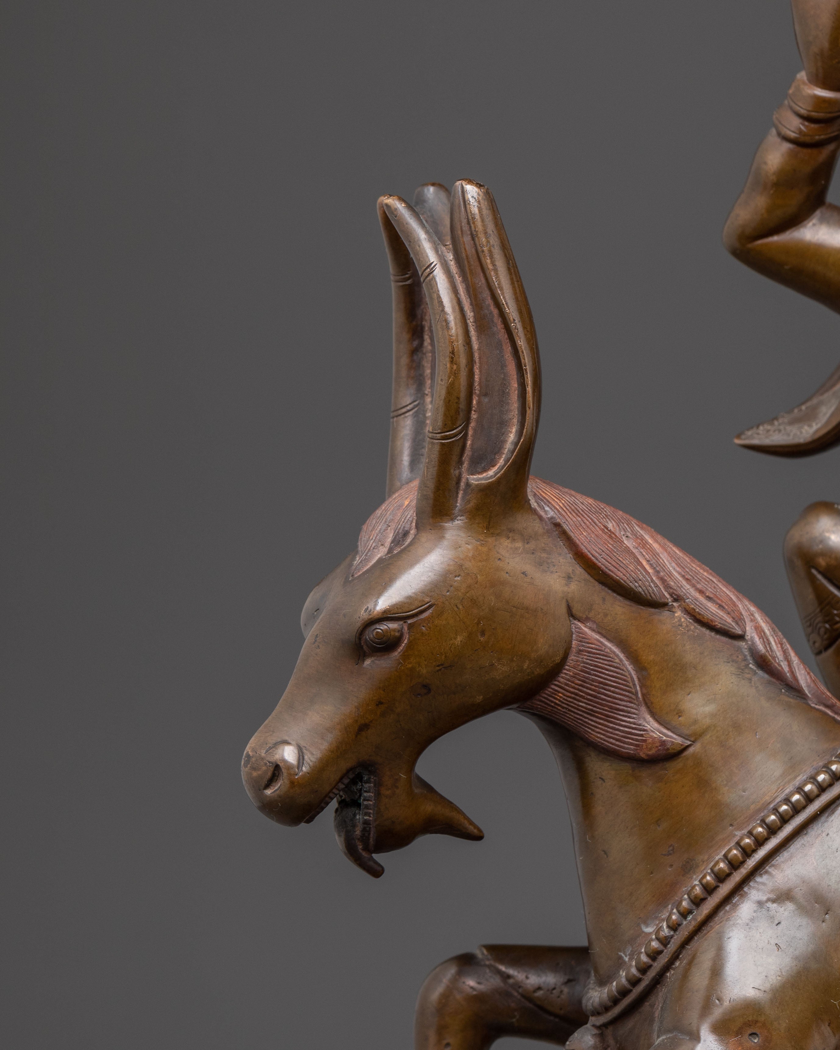 Oxidized Copper Damchen Garawai Nagpo Statue – Dharma Protector