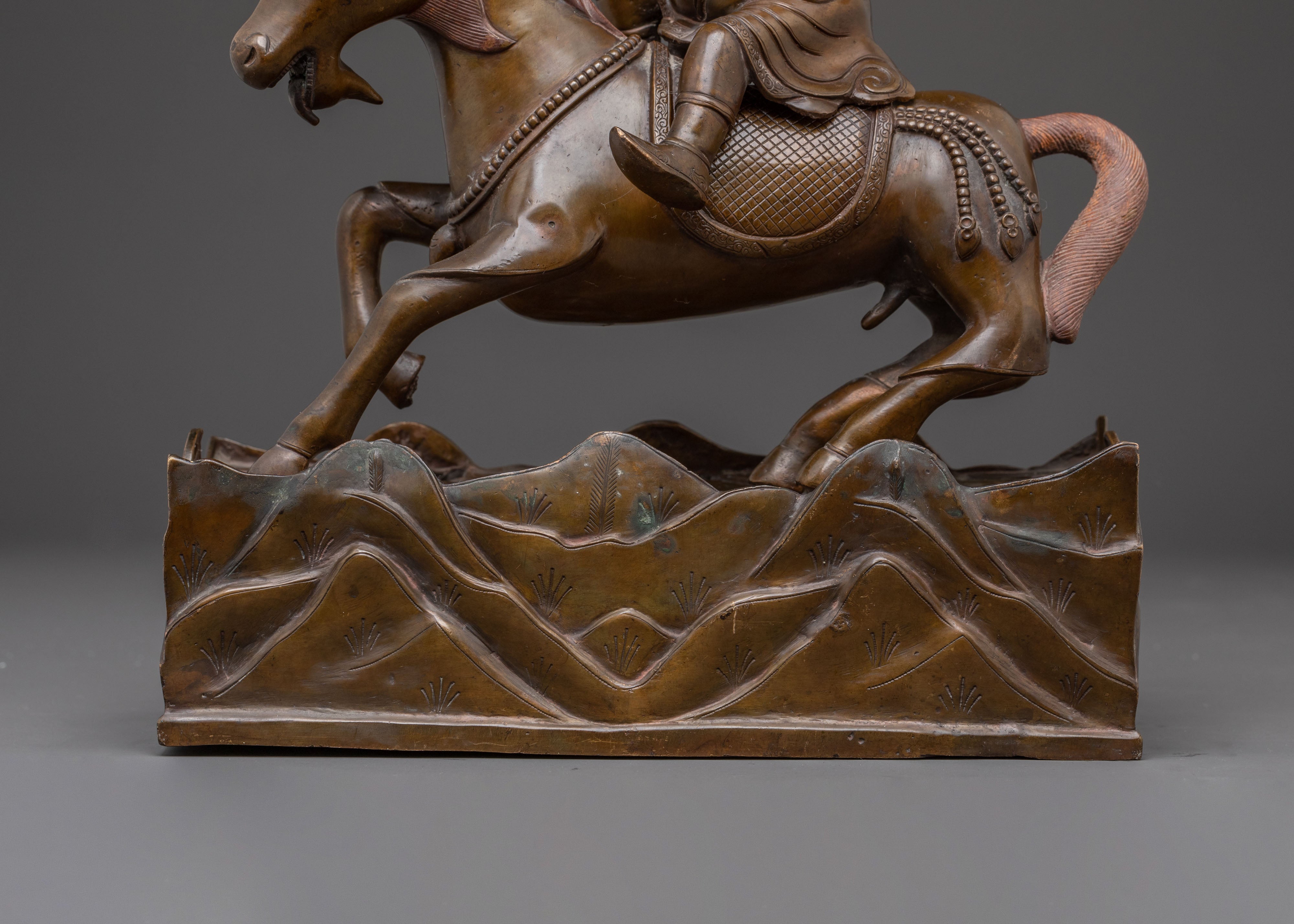 Oxidized Copper Damchen Garawai Nagpo Statue – Dharma Protector