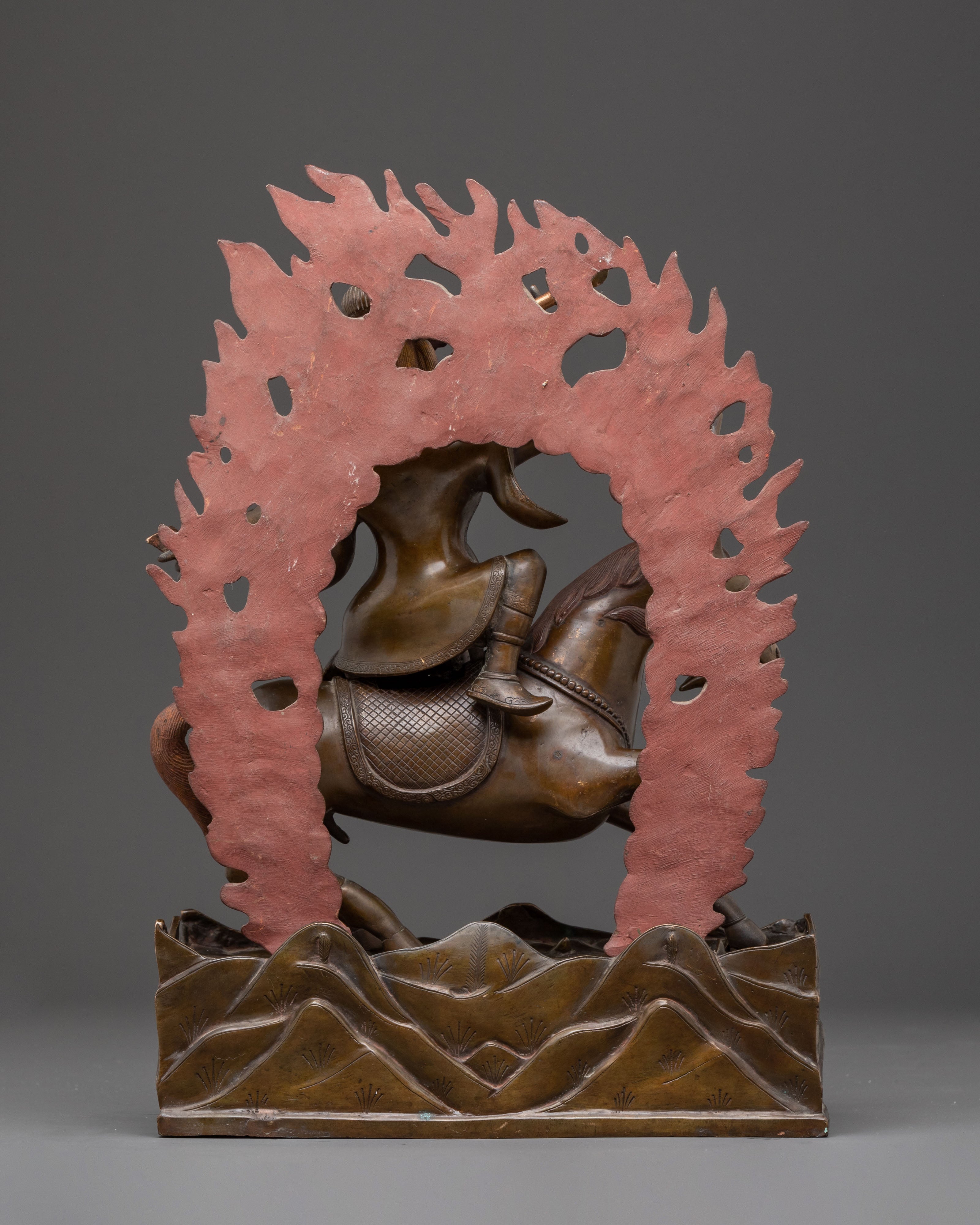 Oxidized Copper Damchen Garawai Nagpo Statue – Dharma Protector