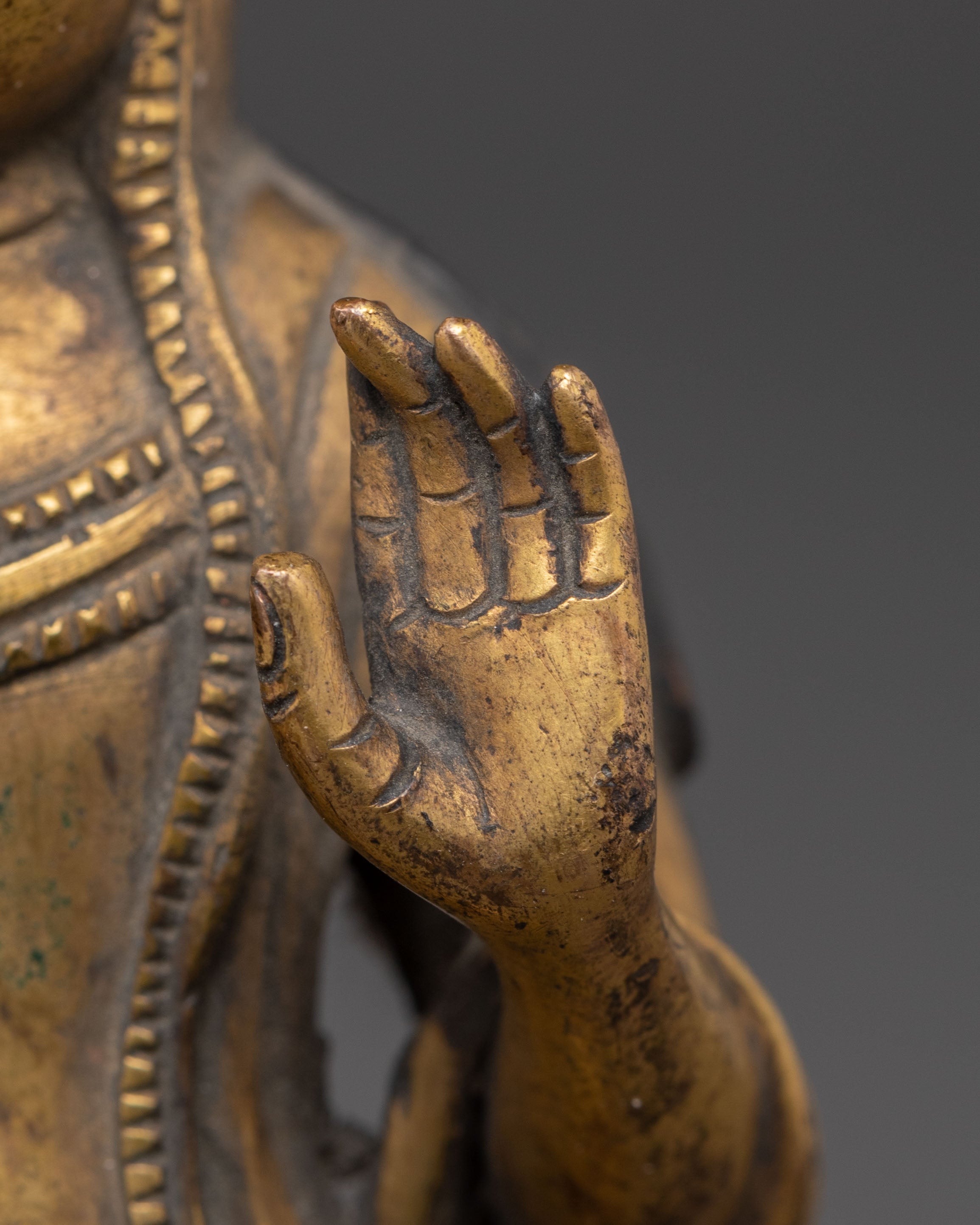 Shakyamuni with Disciples Statue – Antique Copper Finish