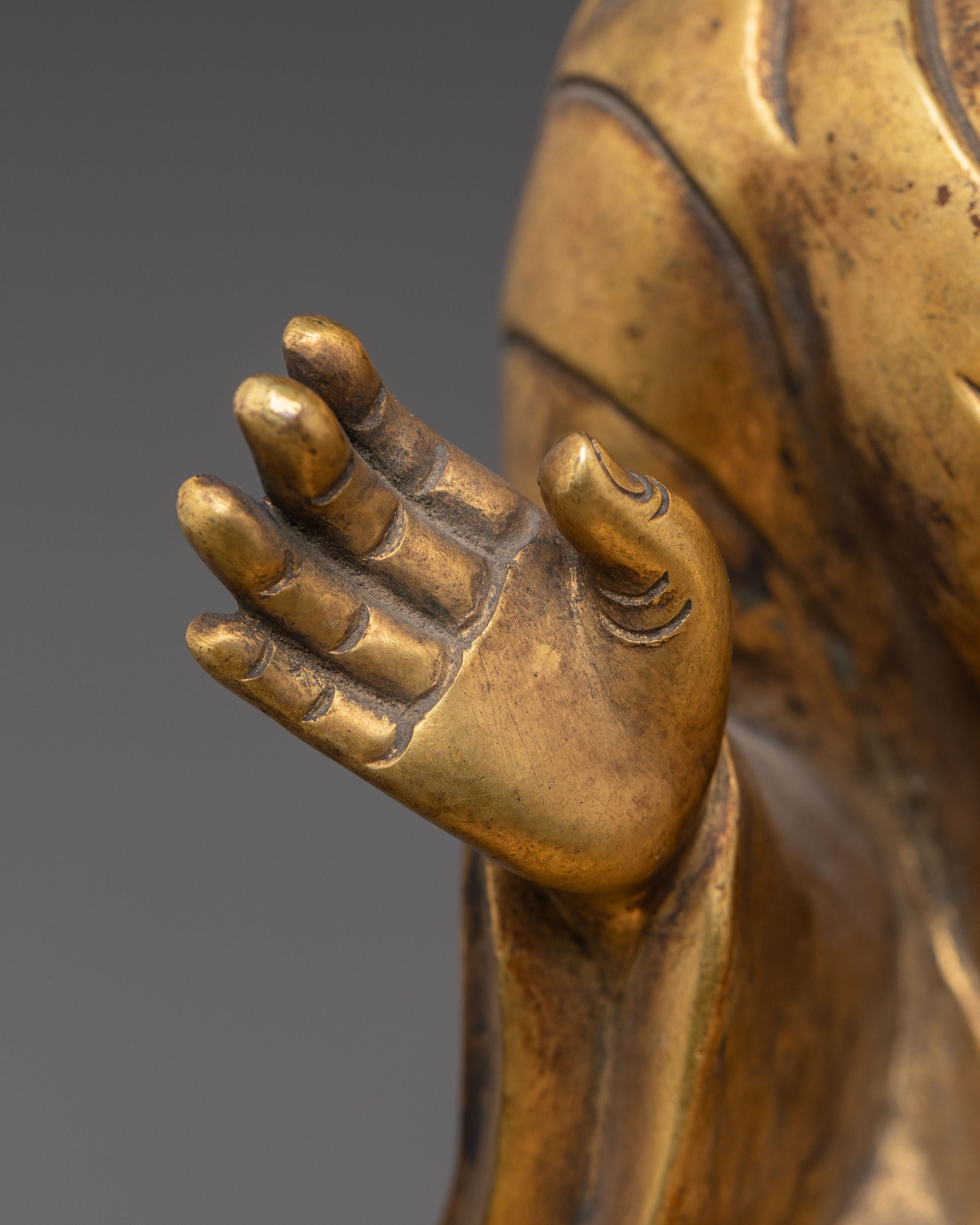 Shakyamuni with Disciples Statue – Antique Copper Finish