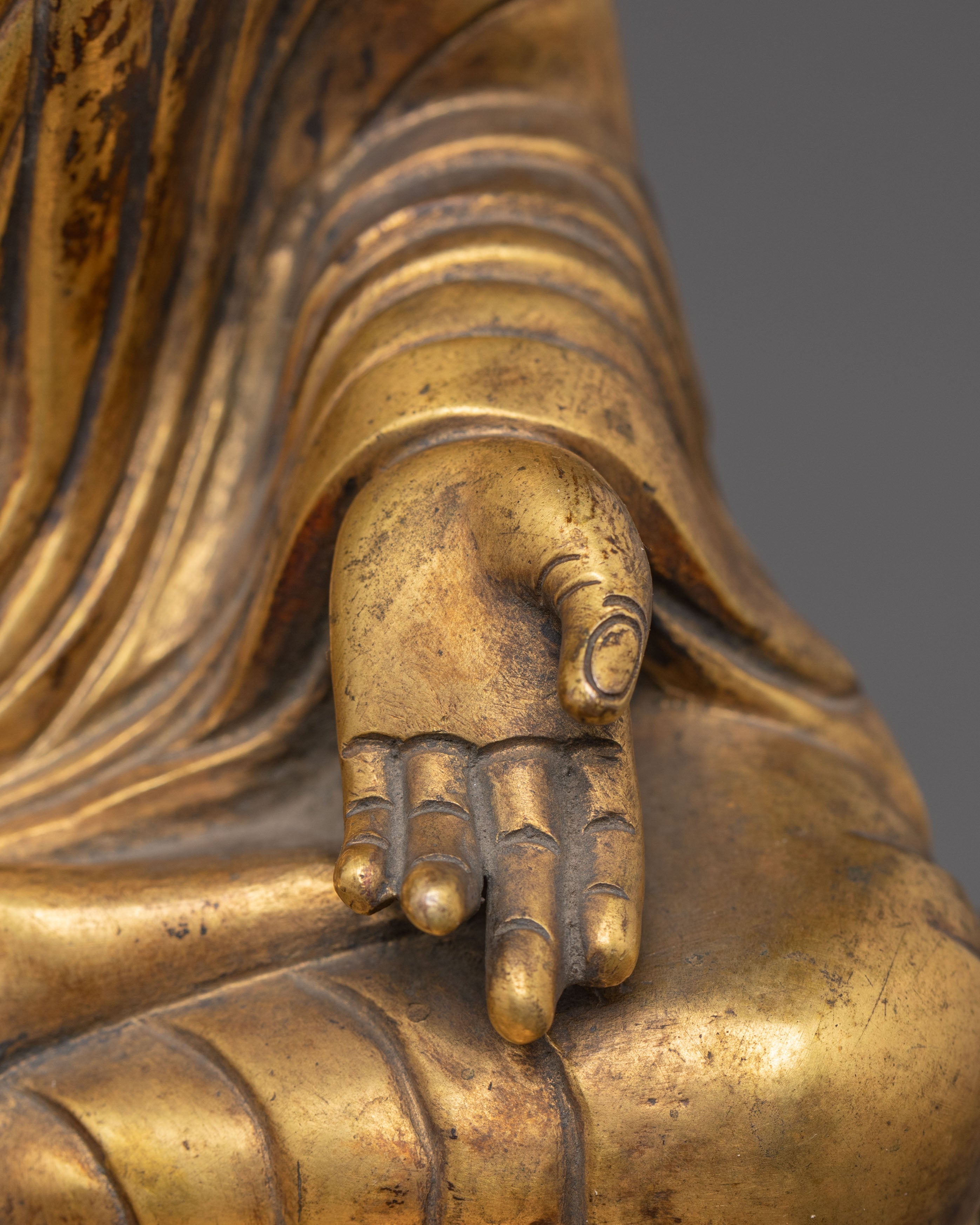 Shakyamuni with Disciples Statue – Antique Copper Finish