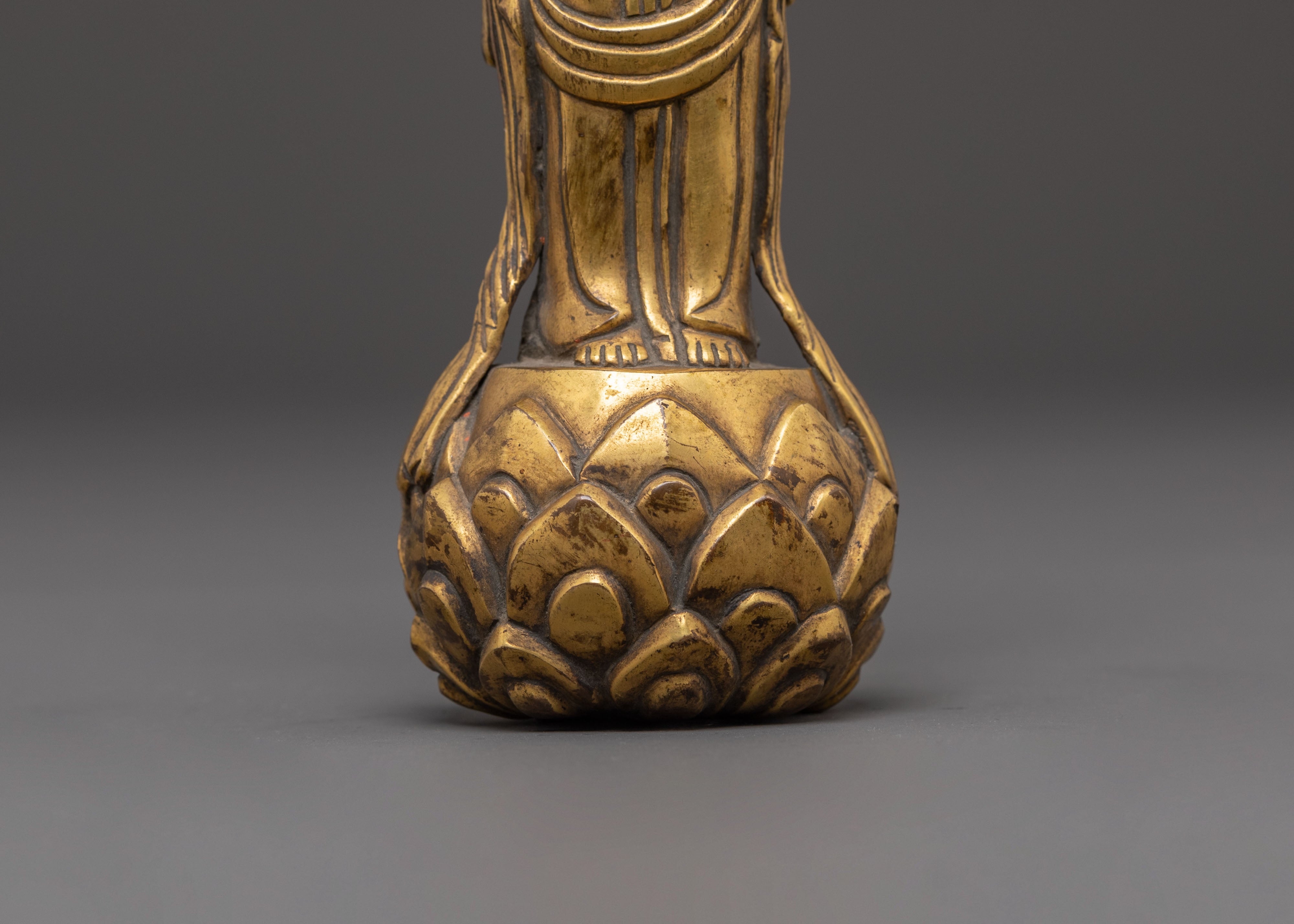 Shakyamuni with Disciples Statue – Antique Copper Finish