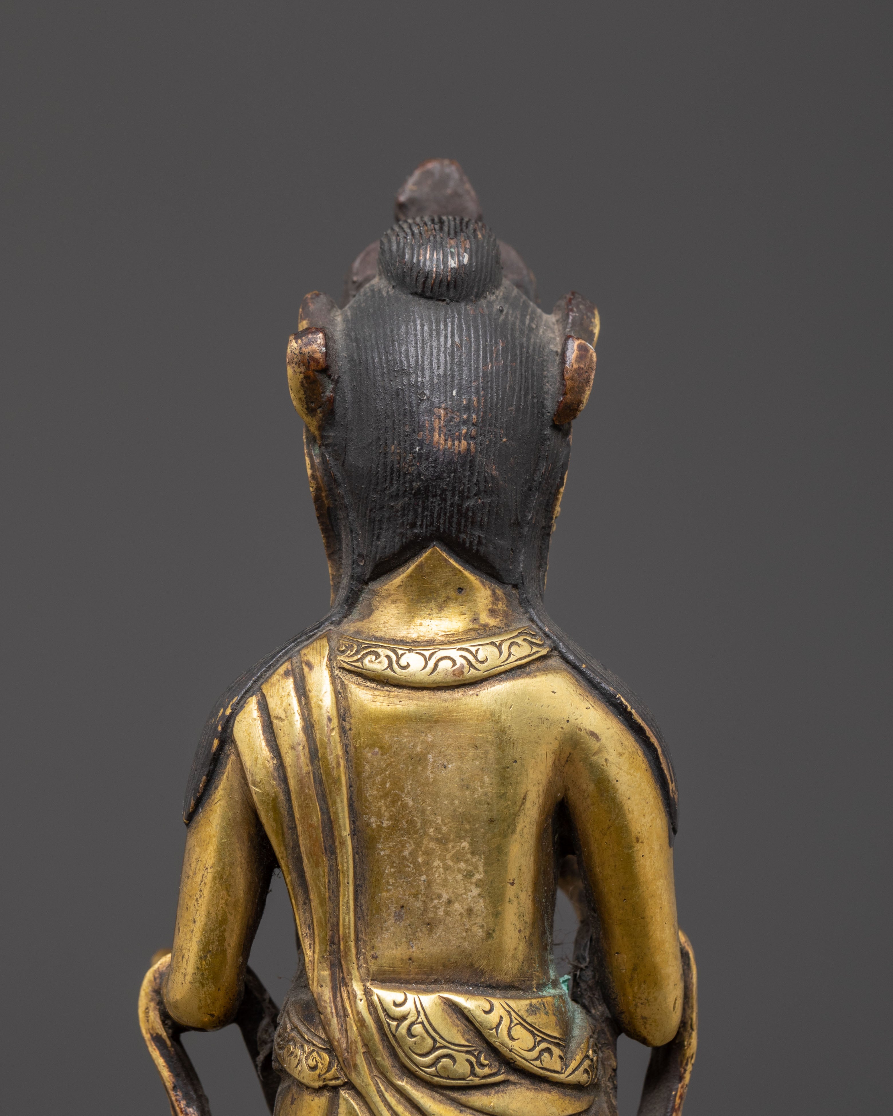 Shakyamuni with Disciples Statue – Antique Copper Finish