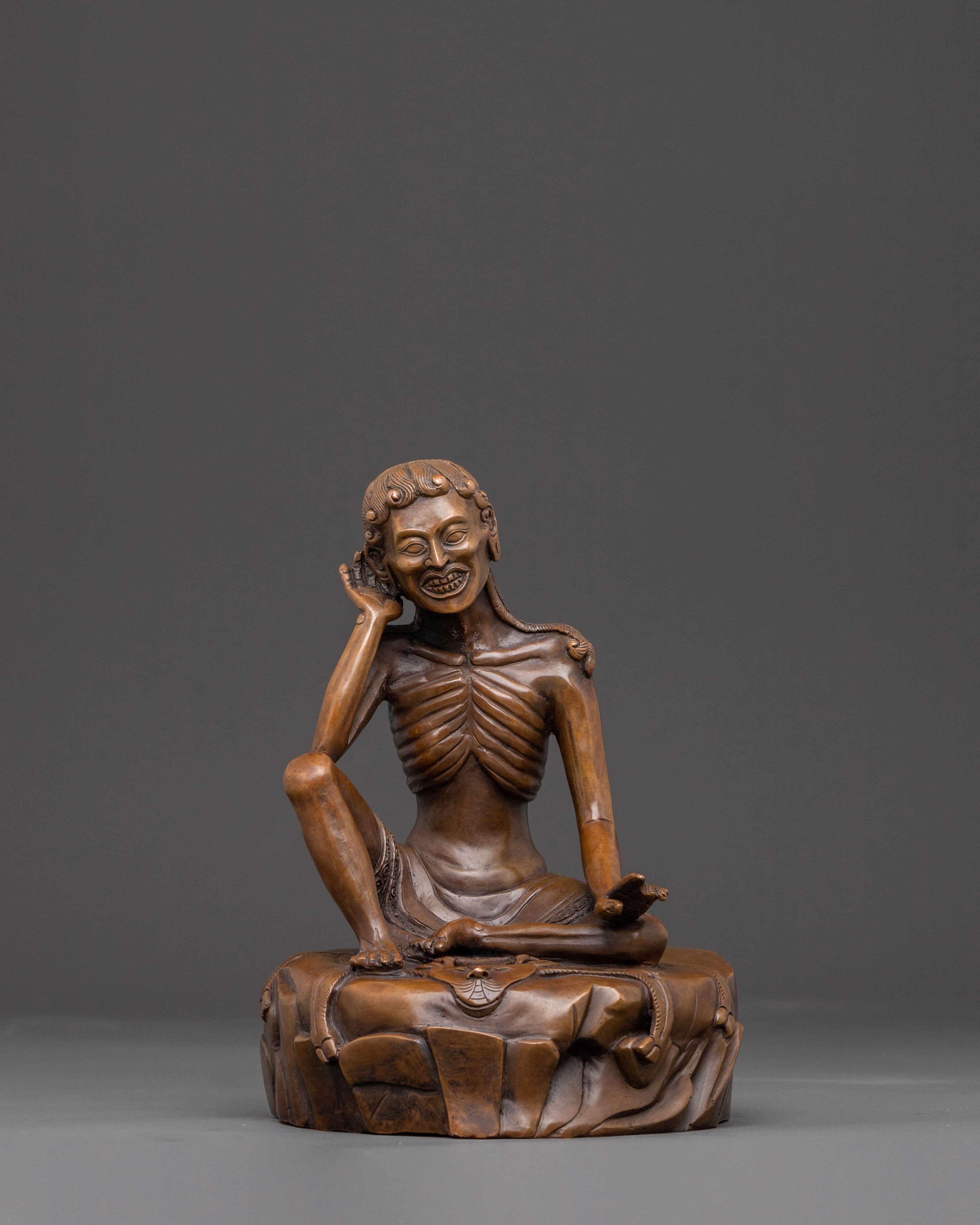 Oxidized Copper Milarepa Statue – Ascetic’s Wisdom