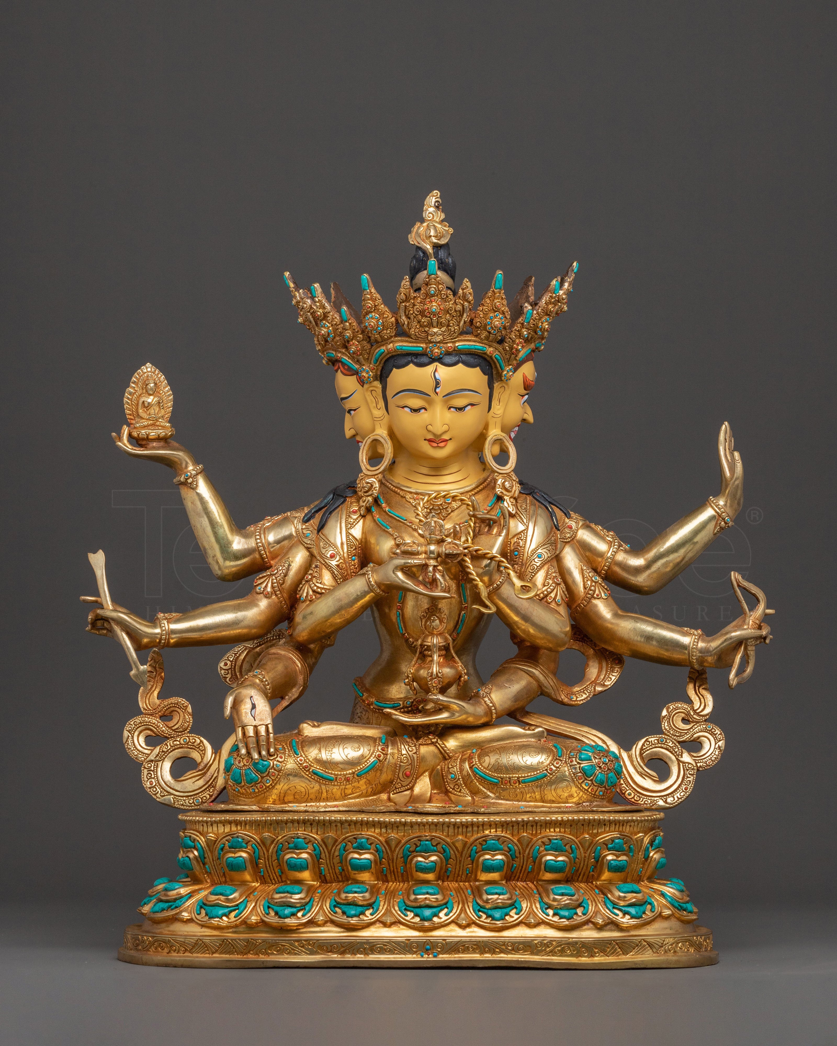 Golden Copper Namgyalma Statue | Supreme Long Life Deity
