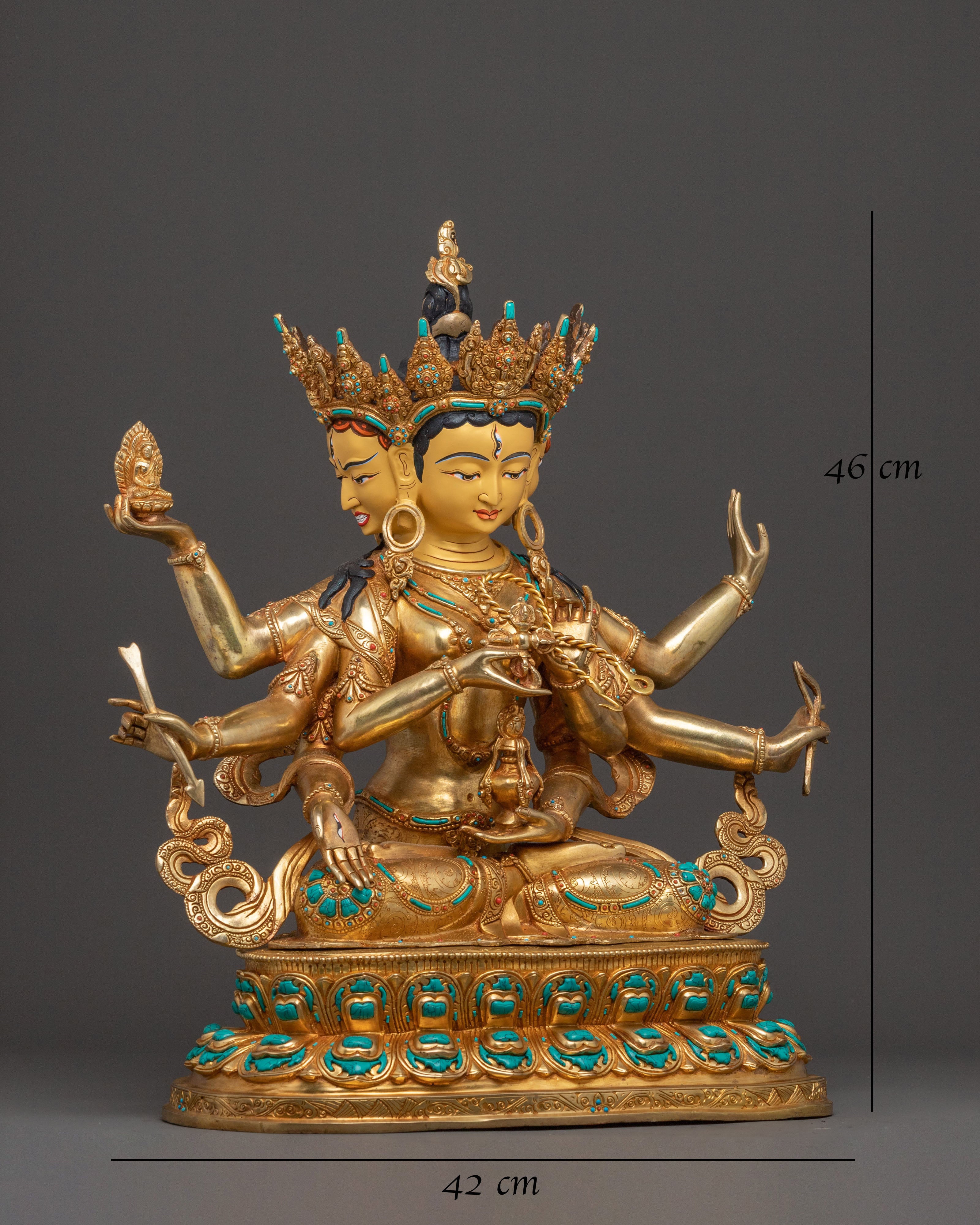 Golden Copper Namgyalma Statue | Supreme Long Life Deity