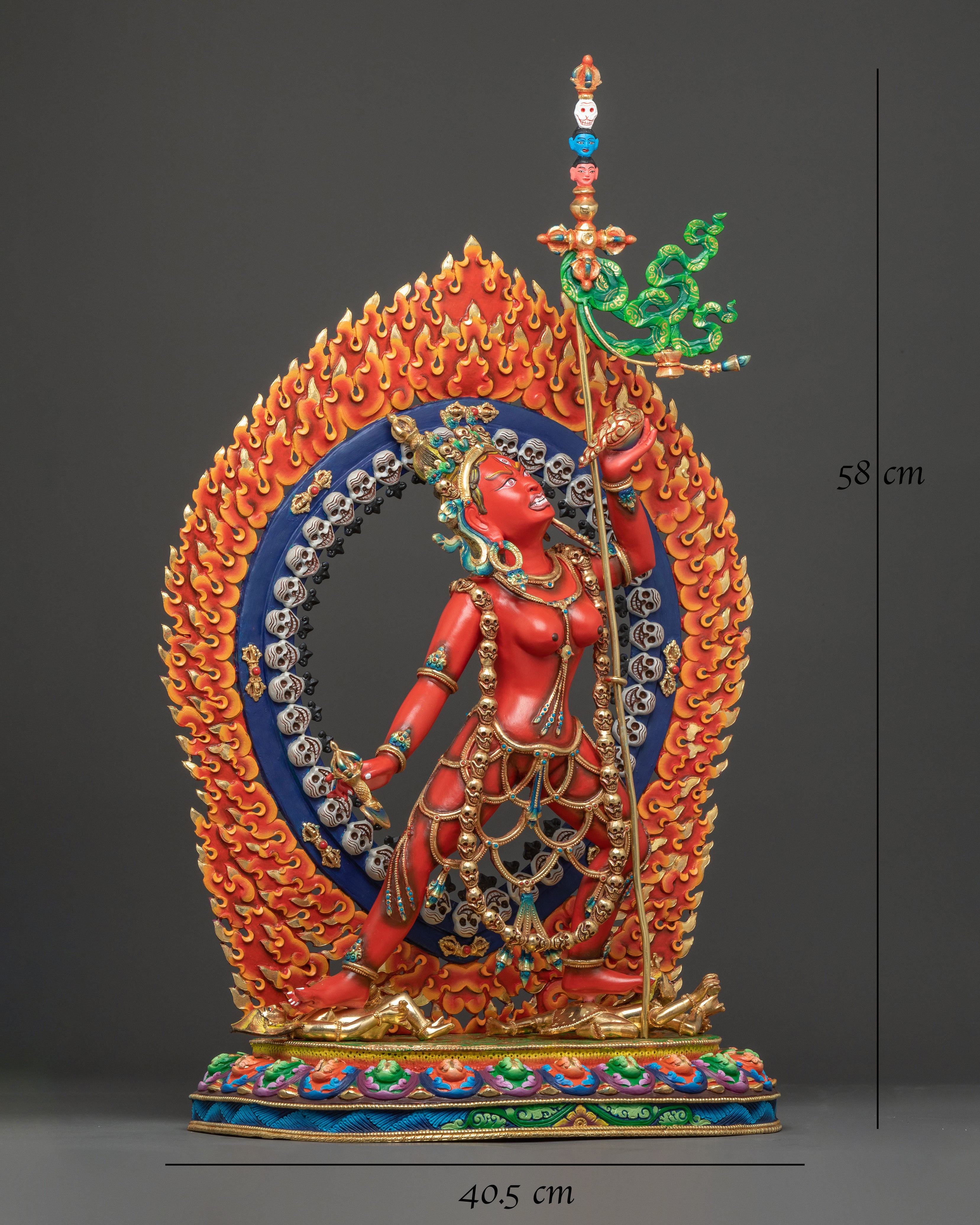 Vajrayogini Tantric Buddha Statue – Fiery Copper Masterpiece