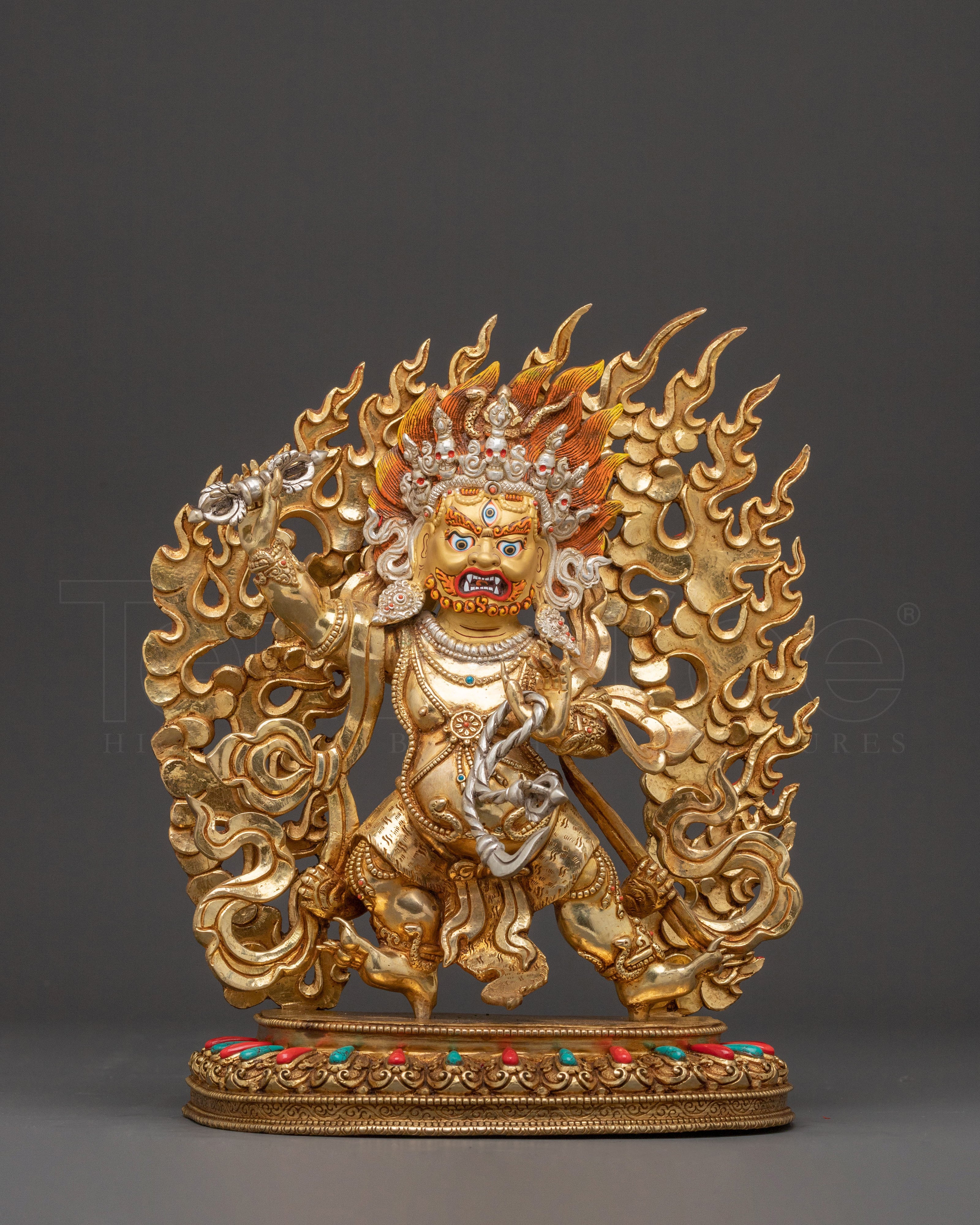 Vajrapani Handcrafted Statue | 24K Gold Gilded Art