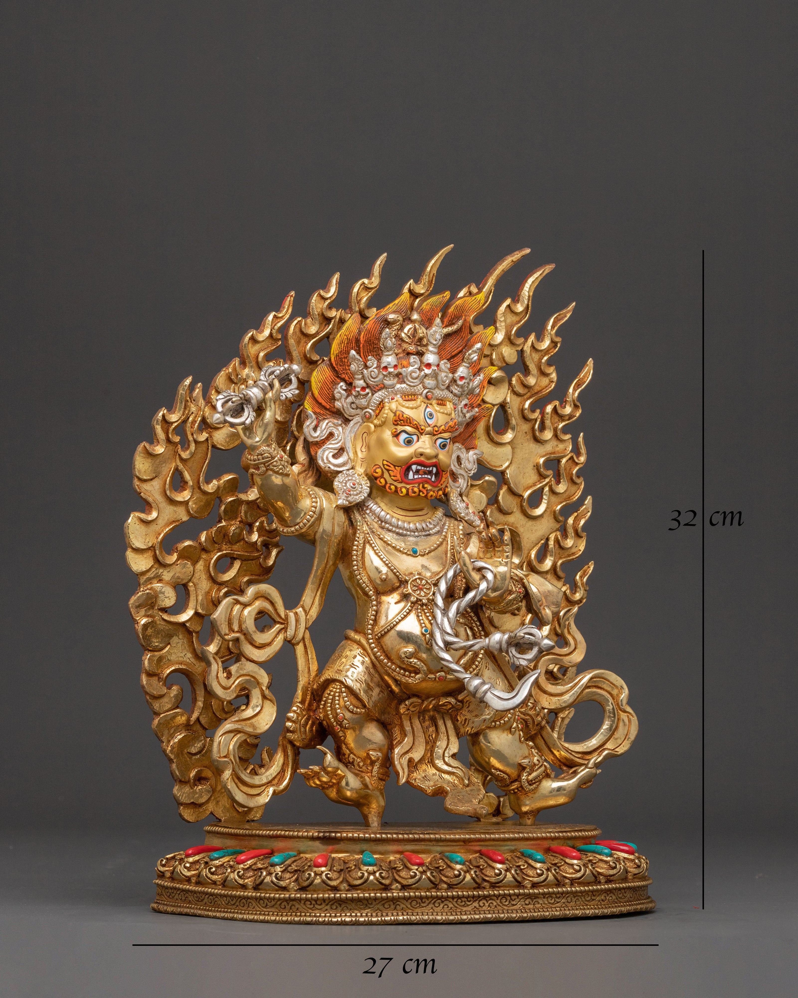 Vajrapani Handcrafted Statue | 24K Gold Gilded Art