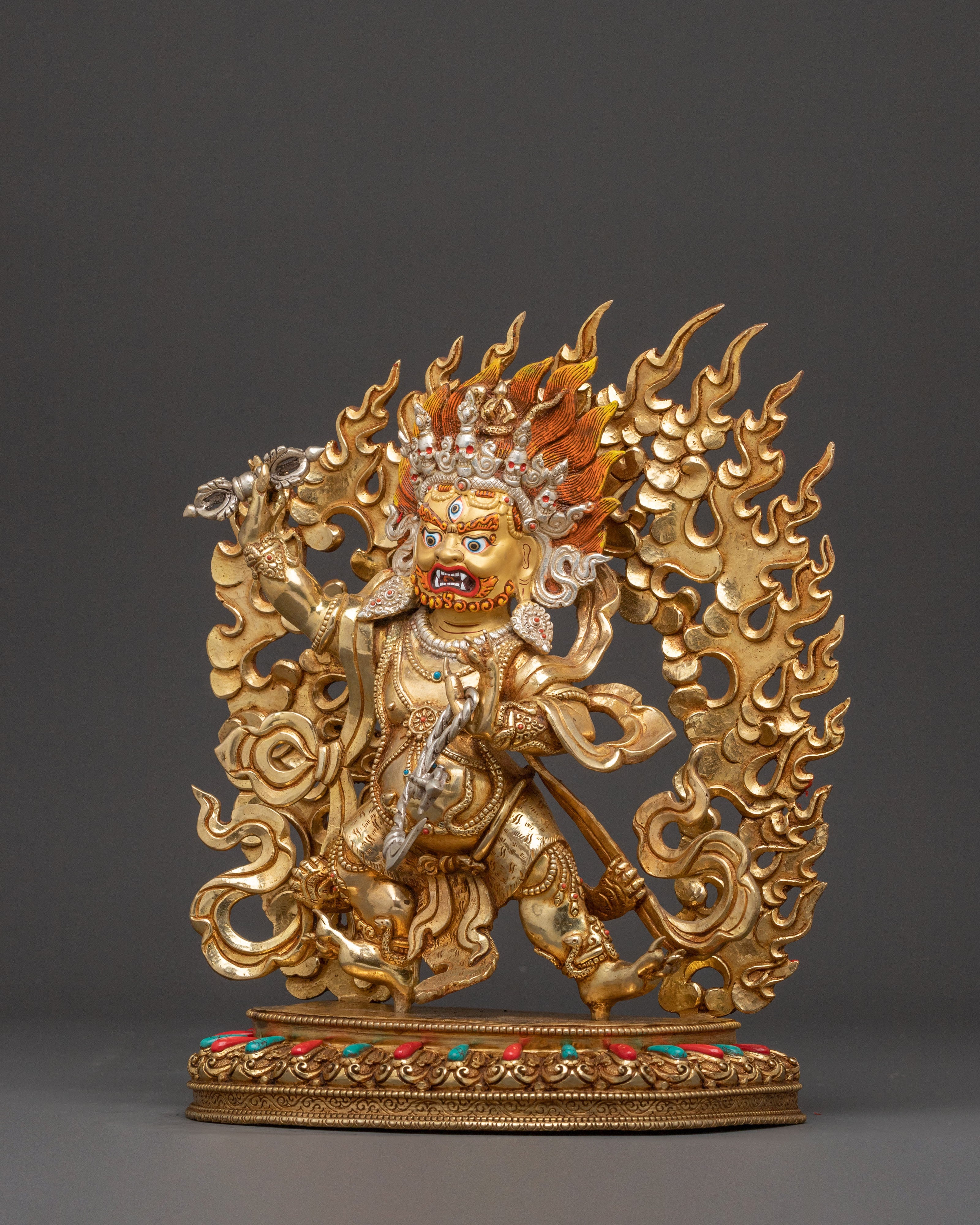 Vajrapani Handcrafted Statue | 24K Gold Gilded Art