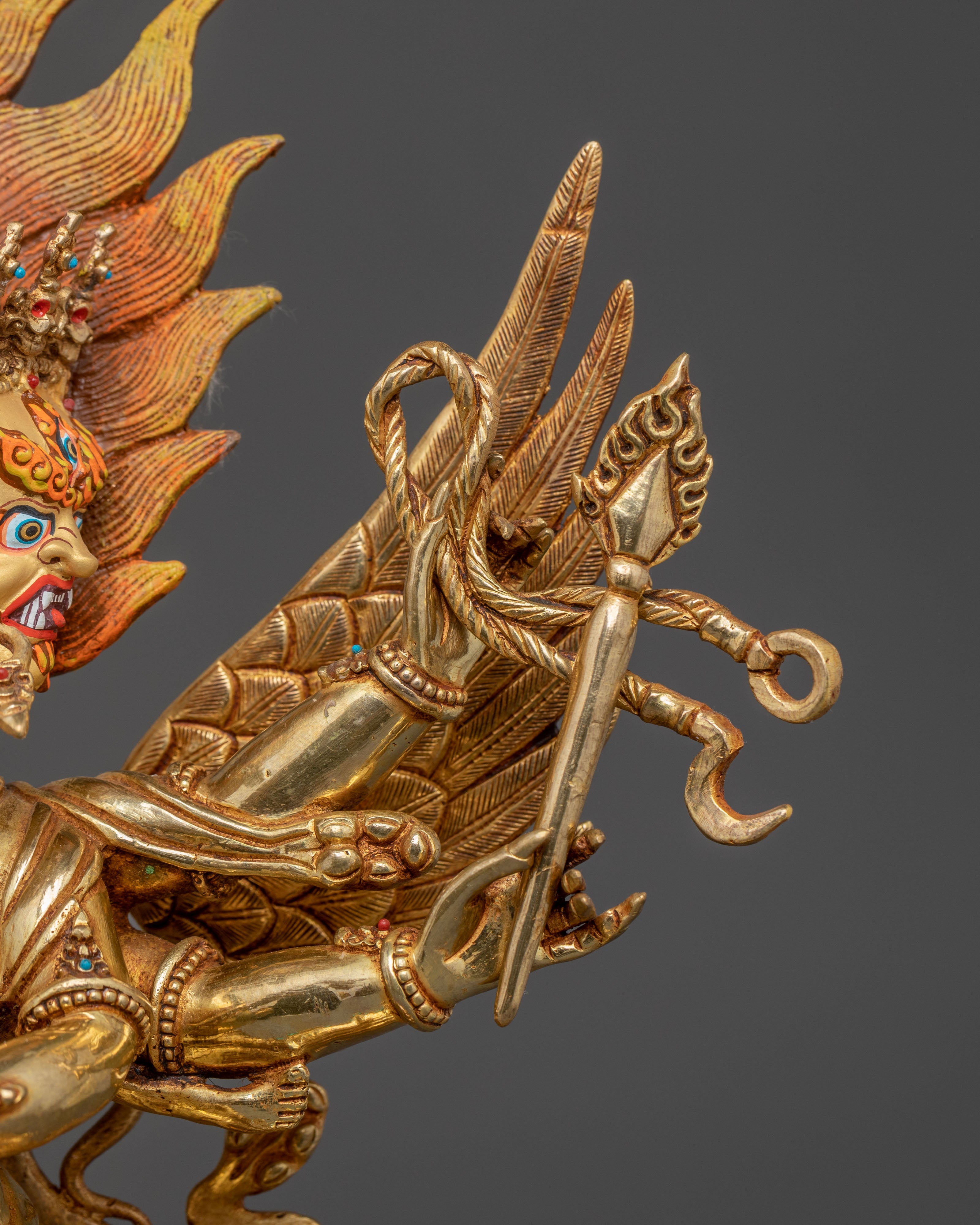 Hayagriva Handcrafted Statue | 24K Gold Gilded Copper