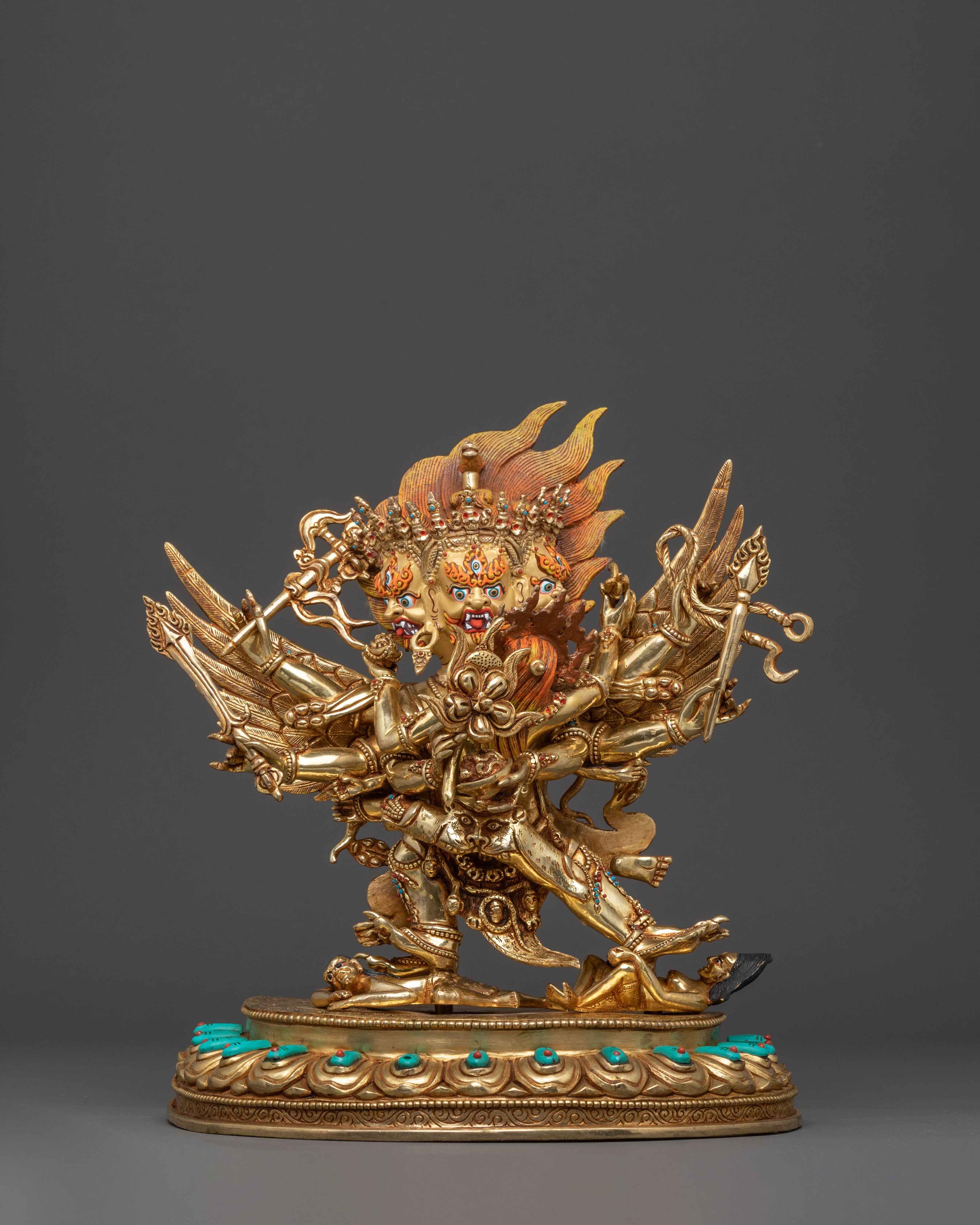 Hayagriva Handcrafted Statue | 24K Gold Gilded Copper