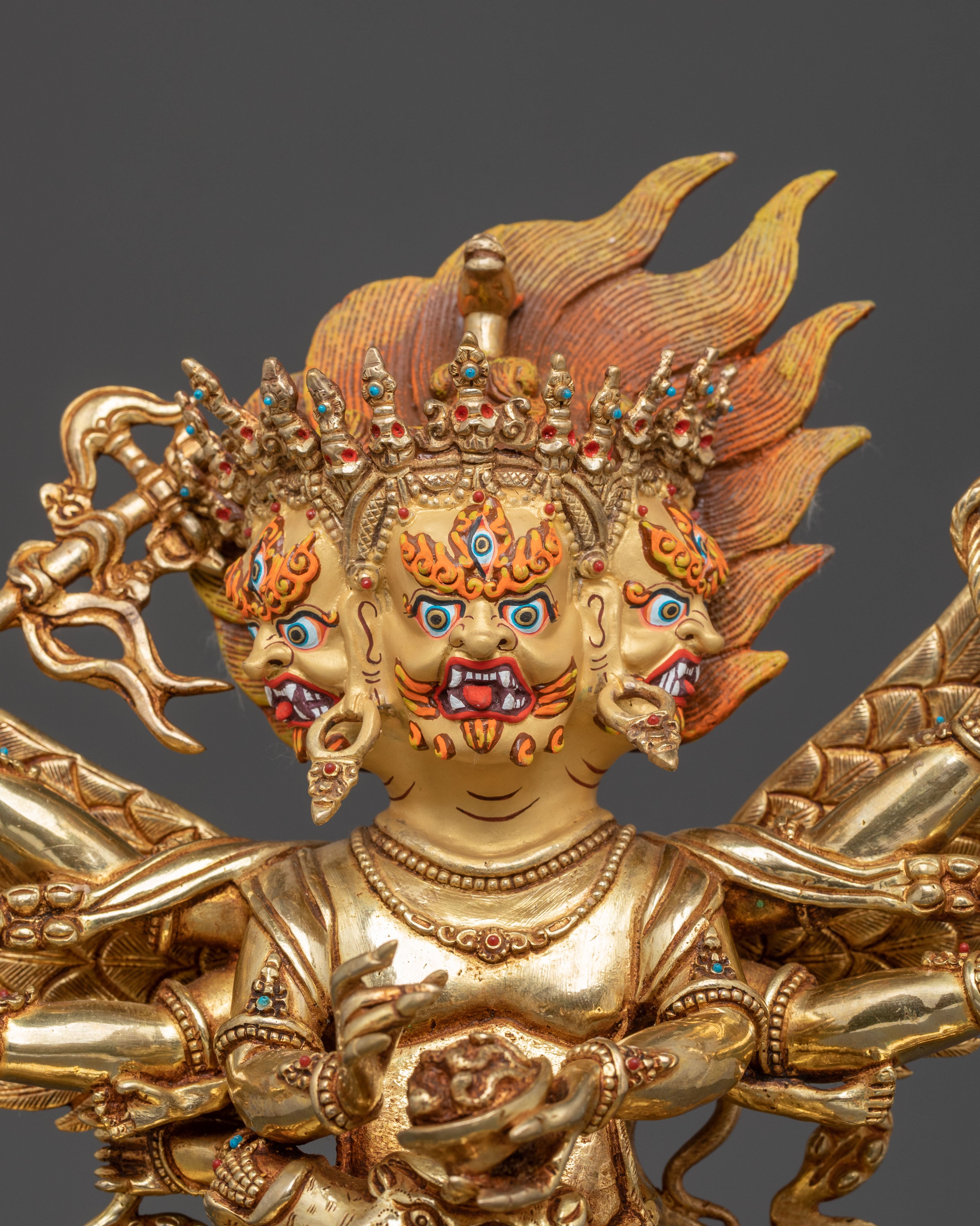Hayagriva Handcrafted Statue | 24K Gold Gilded Copper
