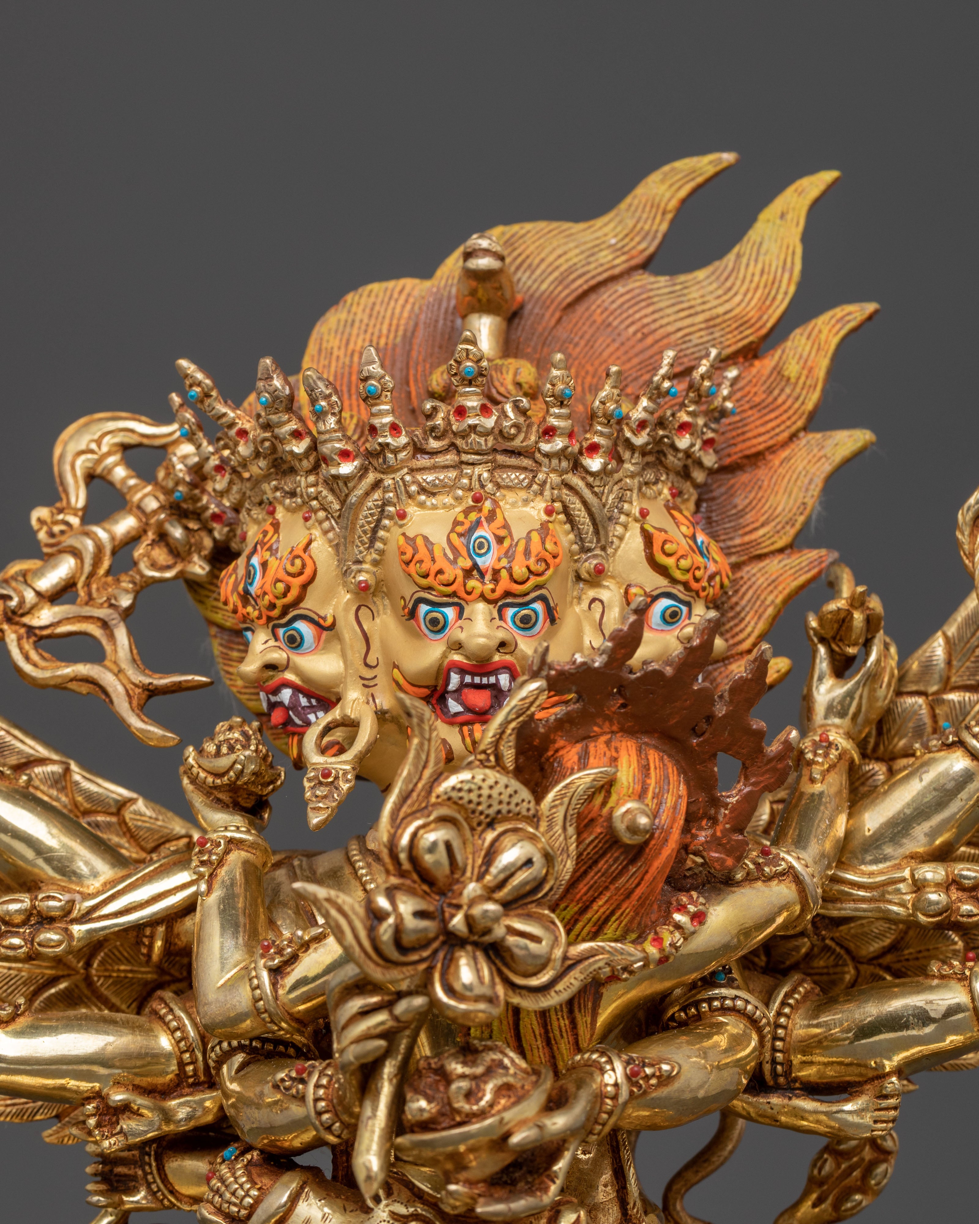 Hayagriva Handcrafted Statue | 24K Gold Gilded Copper