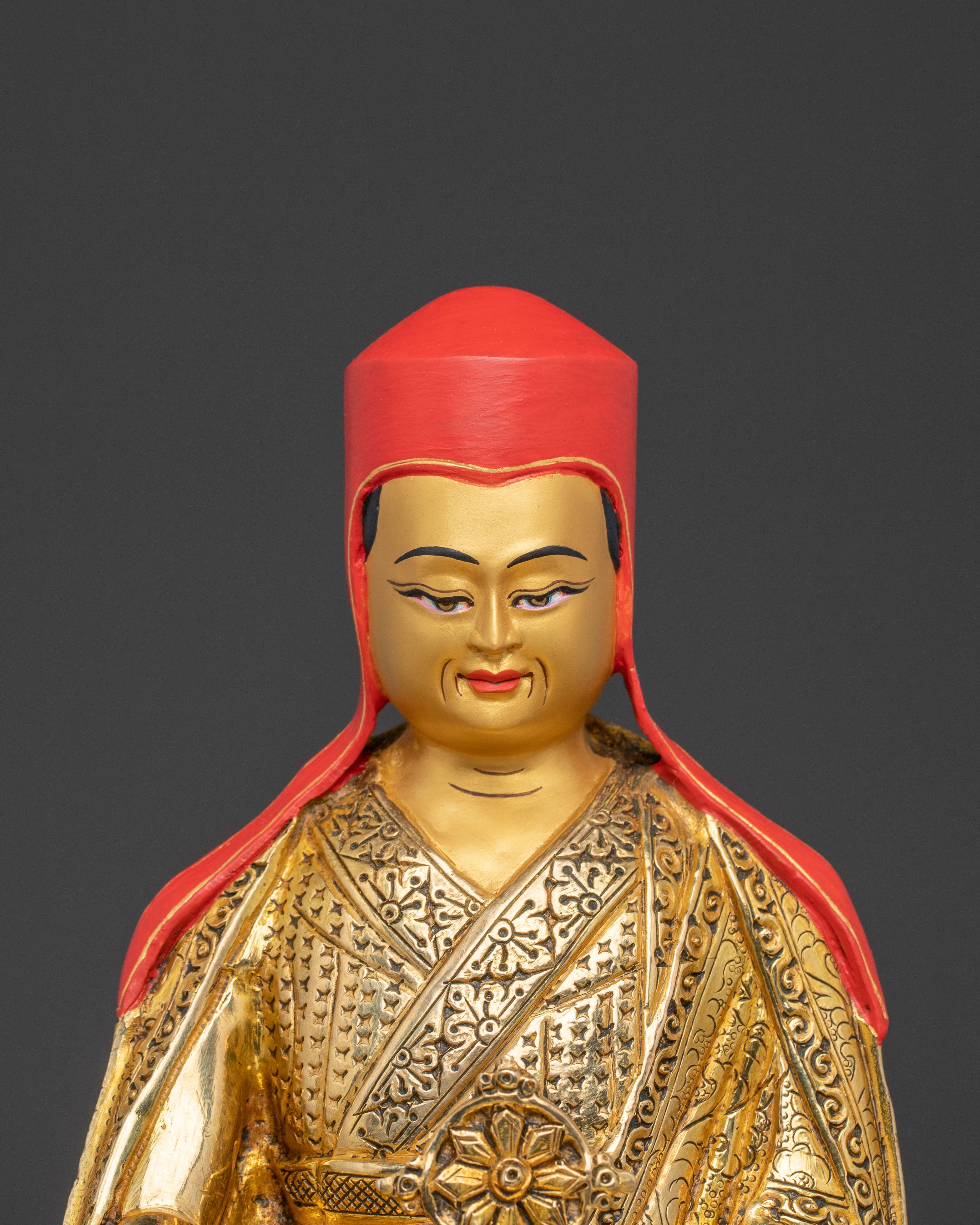 Sacred Shakya Masters Statue Set – 24K Gold Gilded Collection