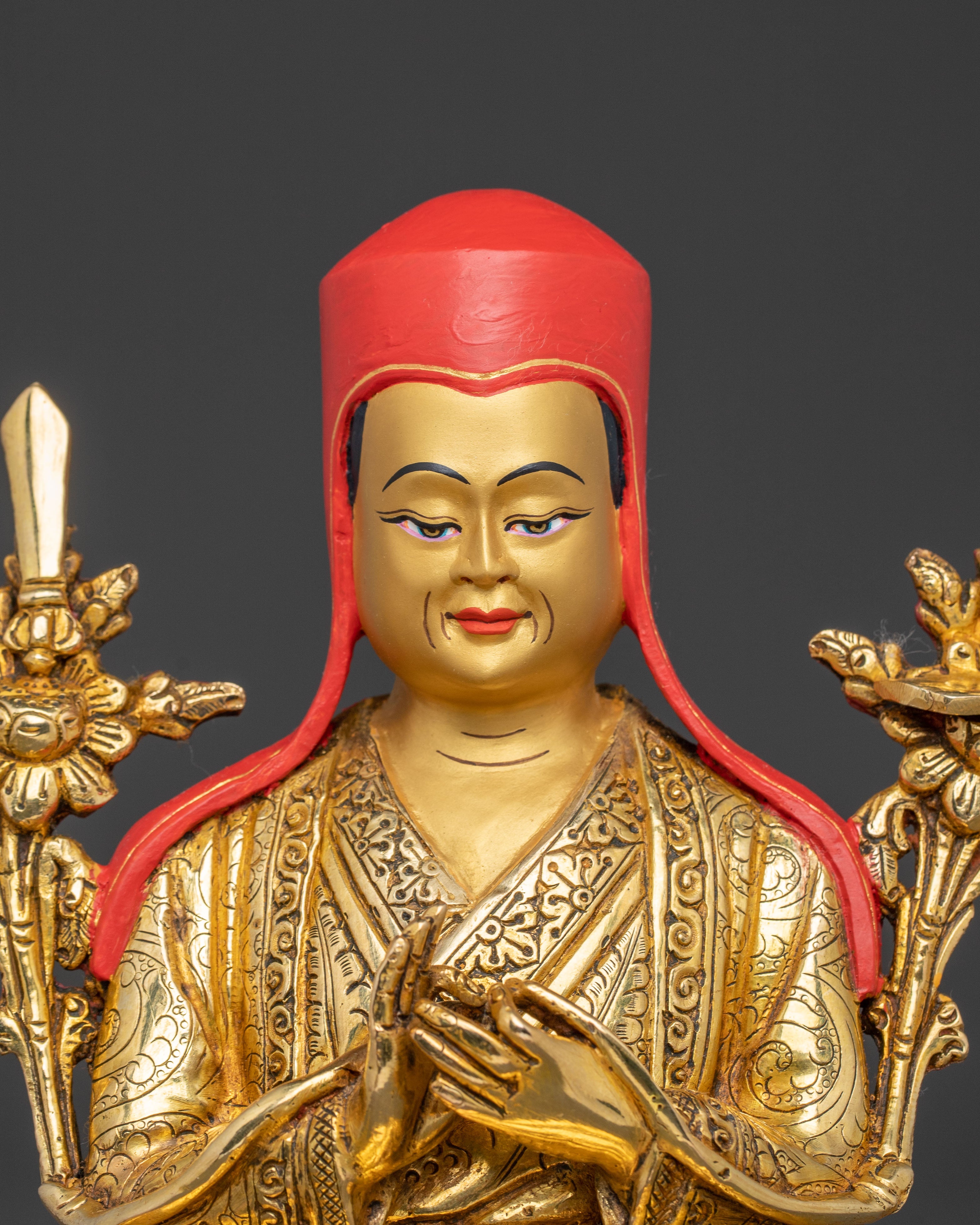 Sacred Shakya Masters Statue Set – 24K Gold Gilded Collection