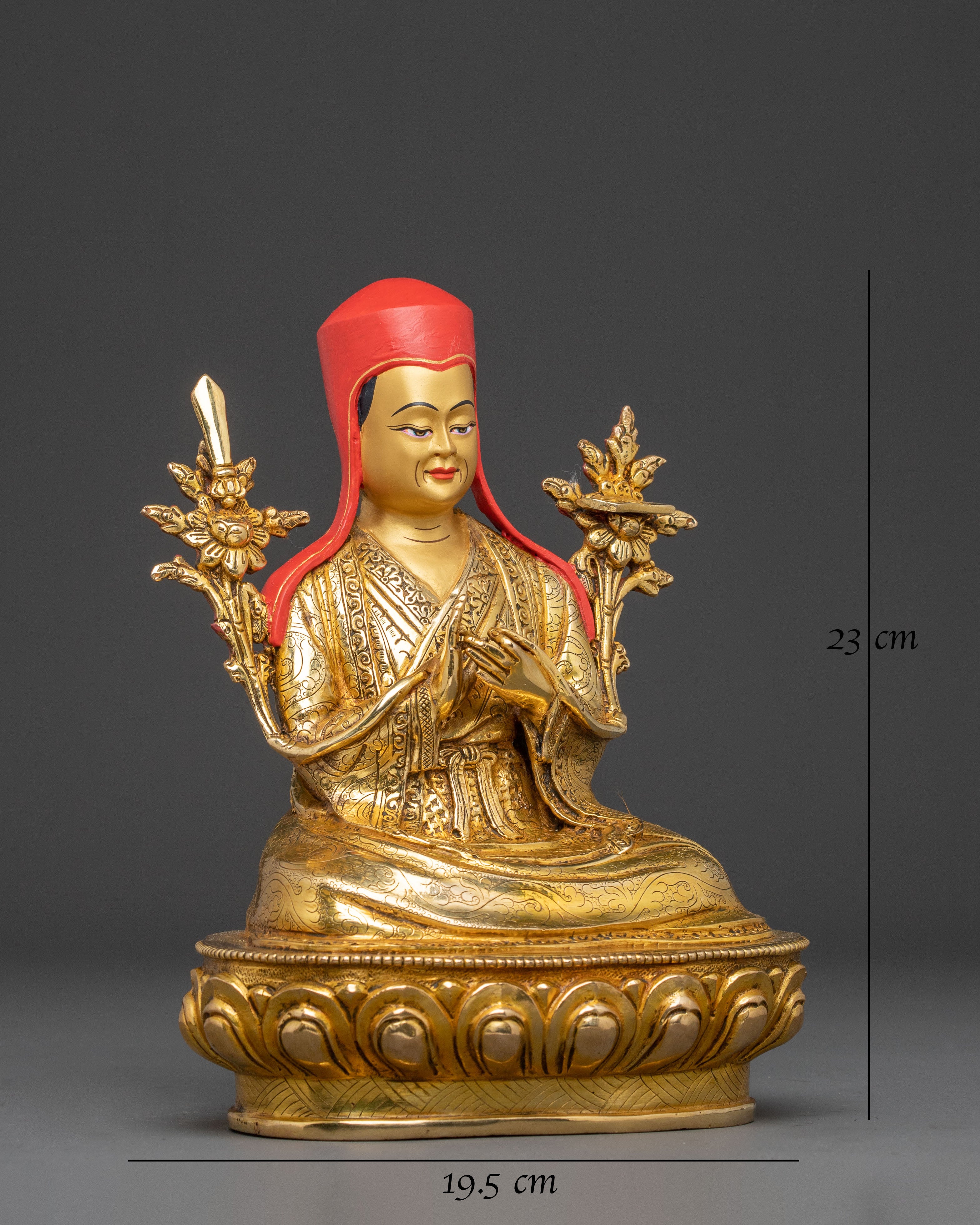Sacred Shakya Masters Statue Set – 24K Gold Gilded Collection