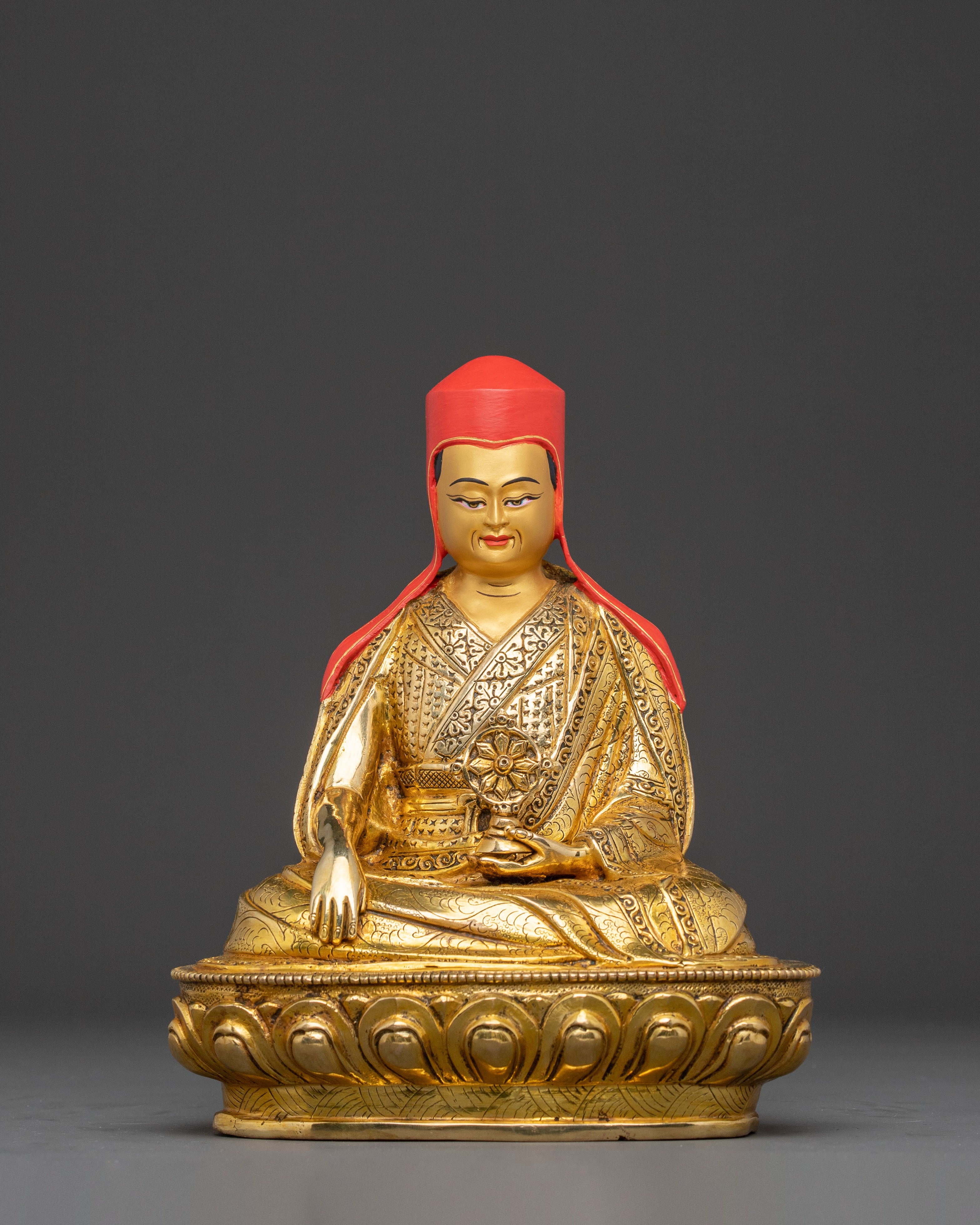 Sacred Shakya Masters Statue Set – 24K Gold Gilded Collection