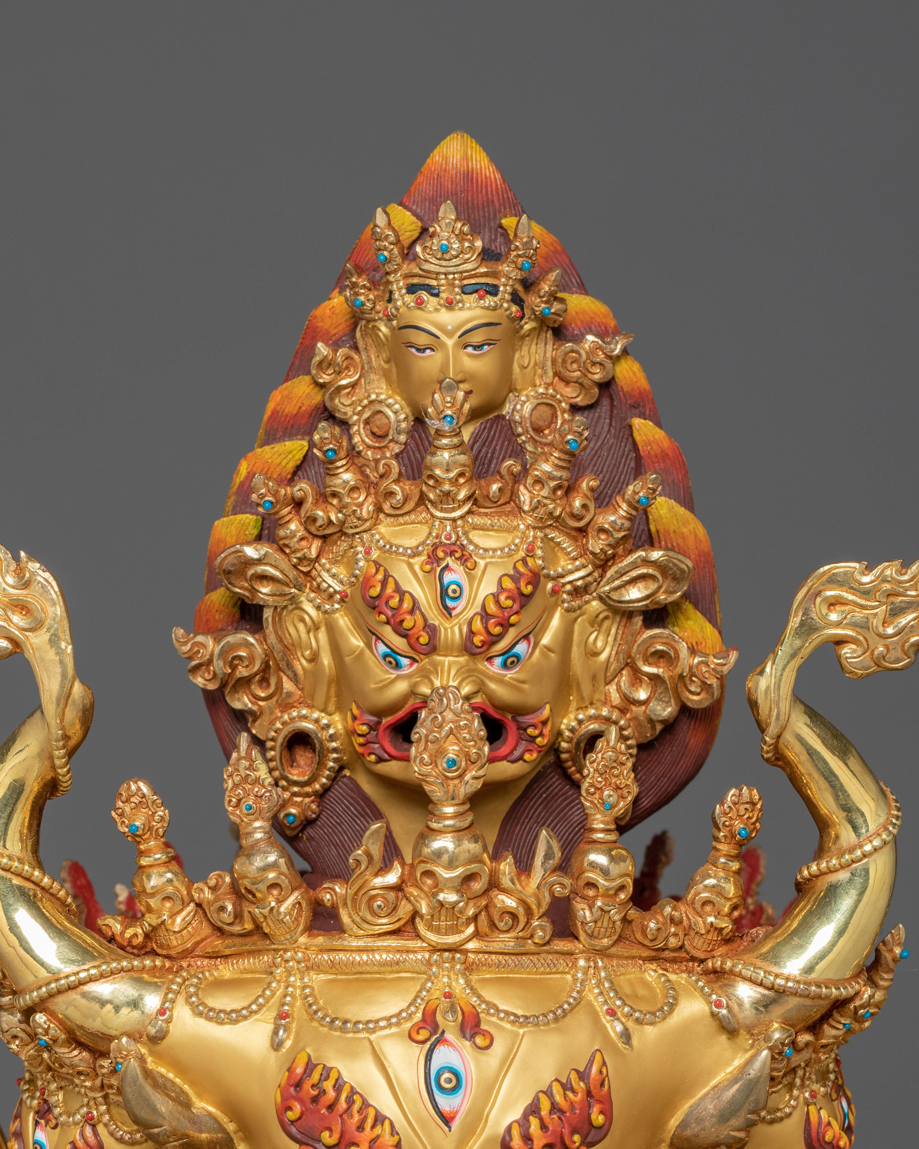 Yamantaka Fierce Protector Statue – 24K Gold Gilded Masterpiece