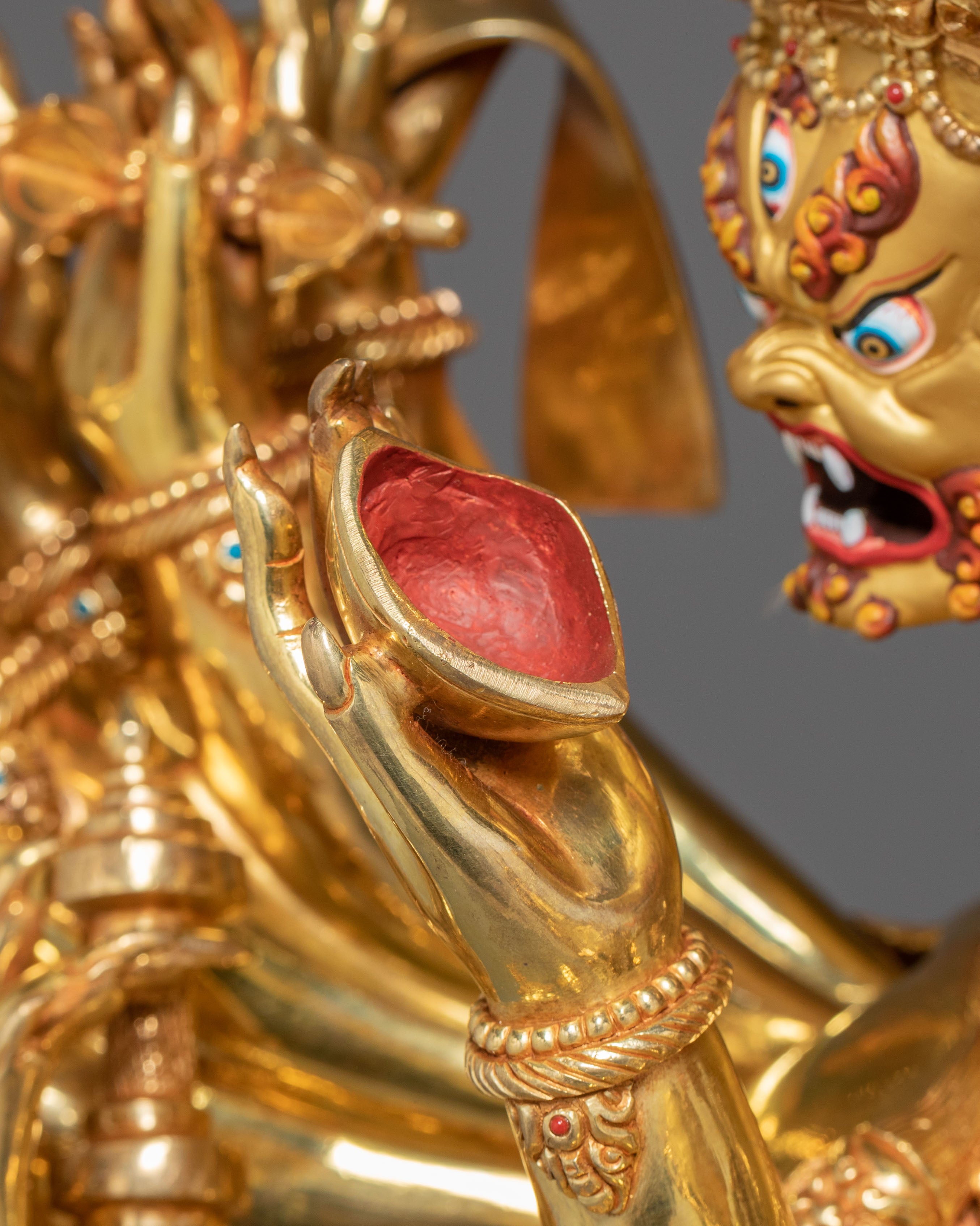 Yamantaka Fierce Protector Statue – 24K Gold Gilded Masterpiece