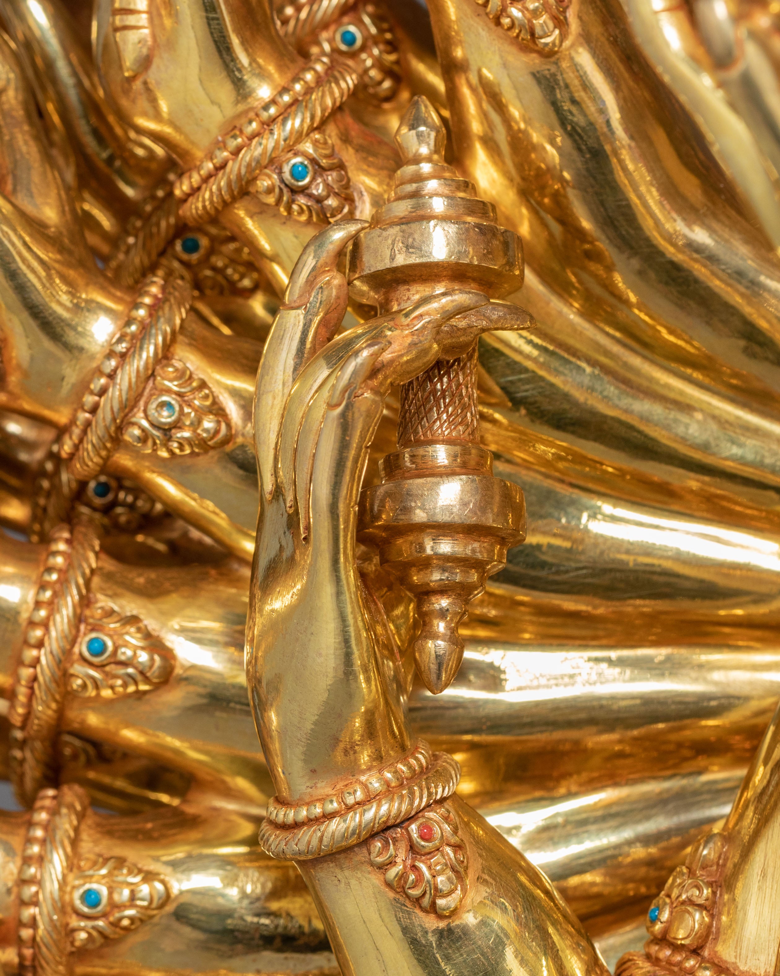 Yamantaka Fierce Protector Statue – 24K Gold Gilded Masterpiece