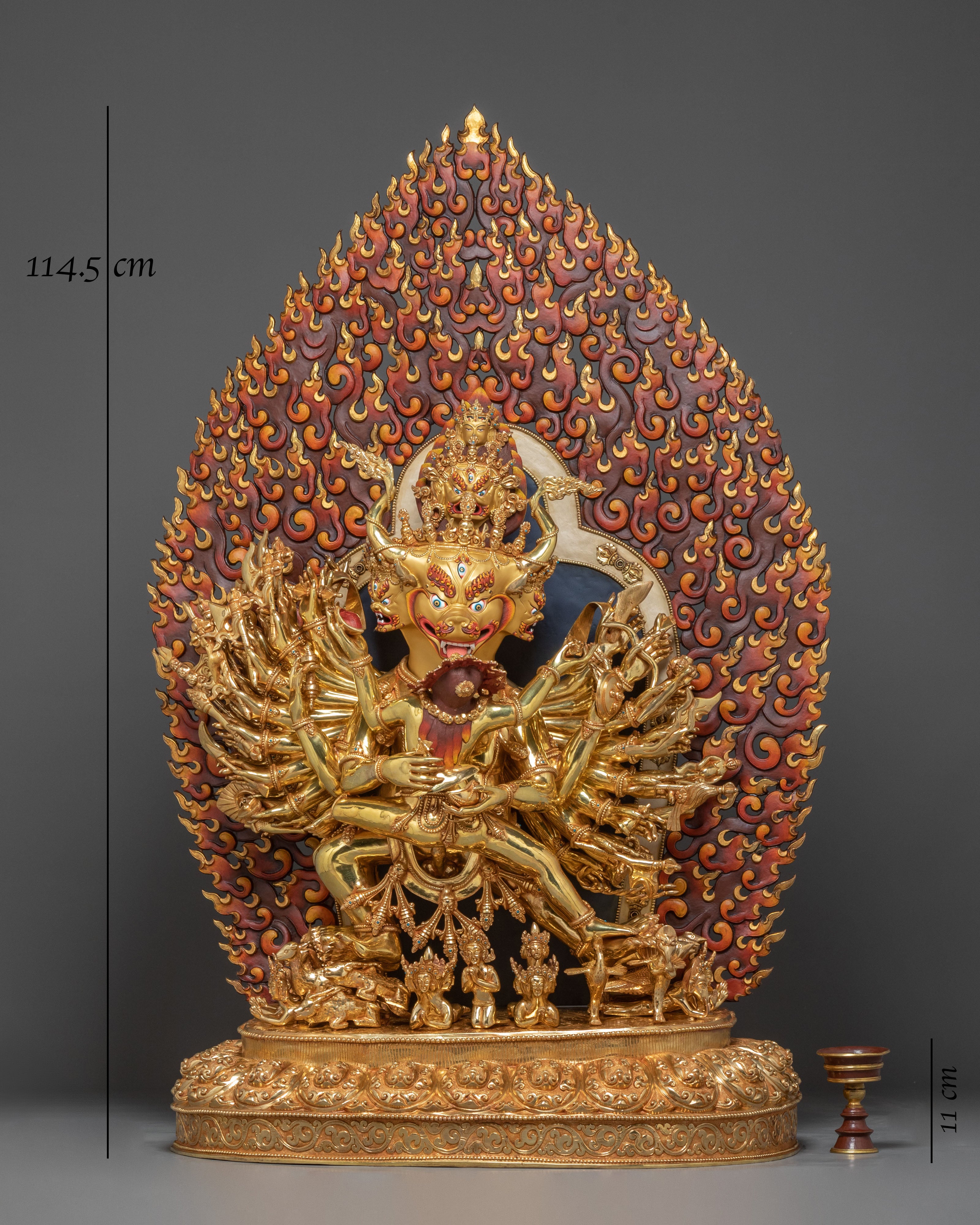 Yamantaka Fierce Protector Statue – 24K Gold Gilded Masterpiece
