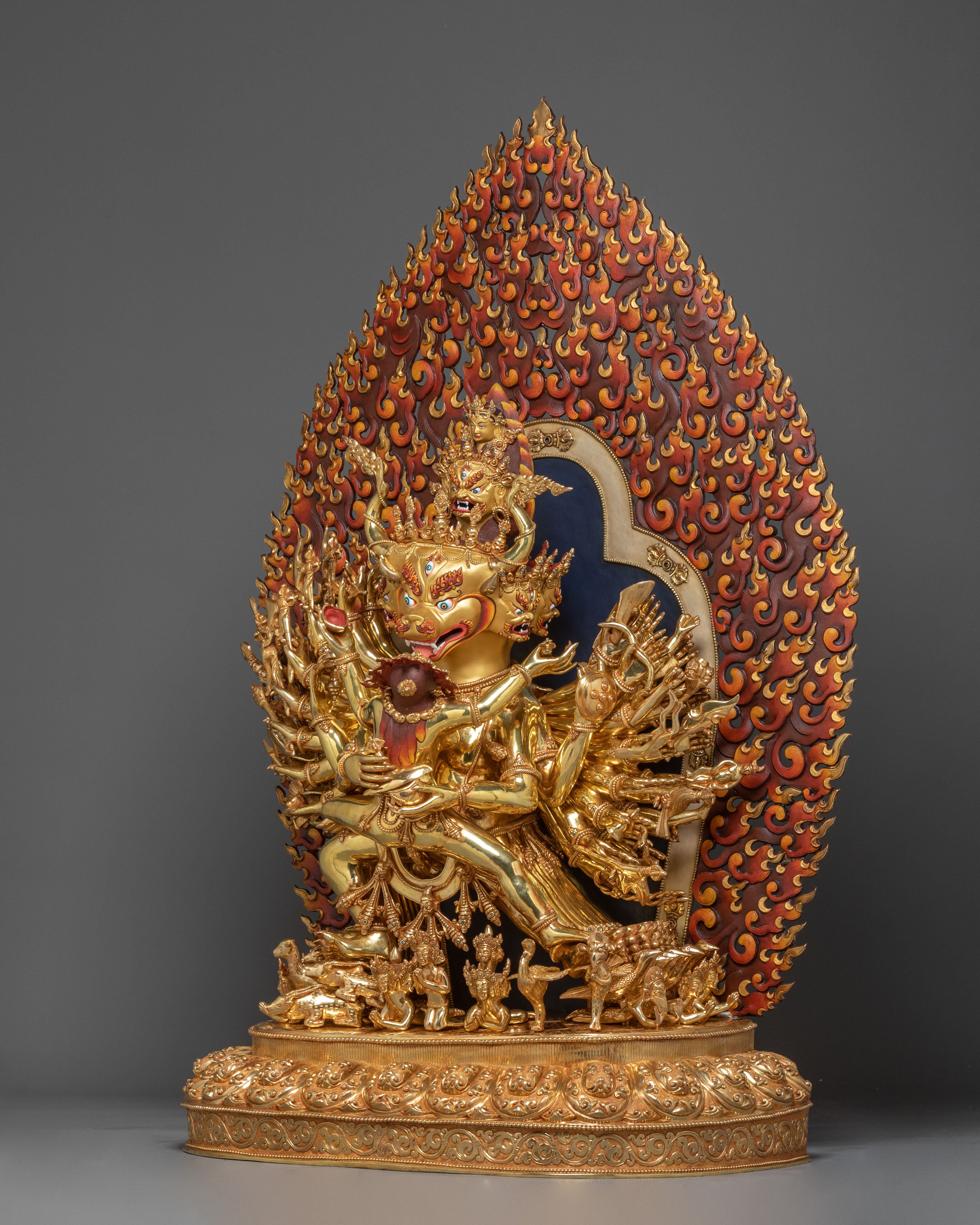 Yamantaka Fierce Protector Statue – 24K Gold Gilded Masterpiece