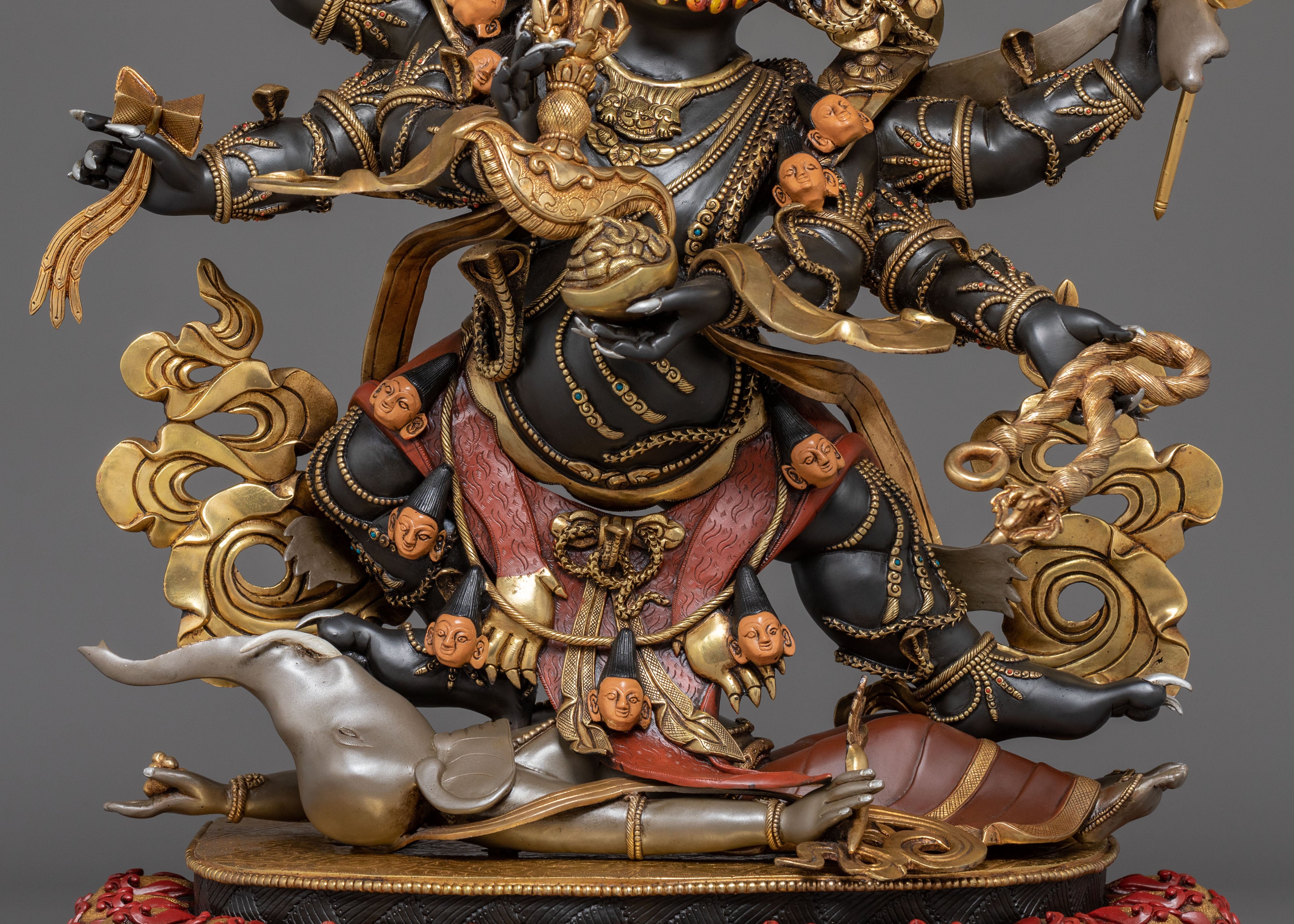 Big Six Armed Mahakala Statue - Himalayan Handcrafted Artwork