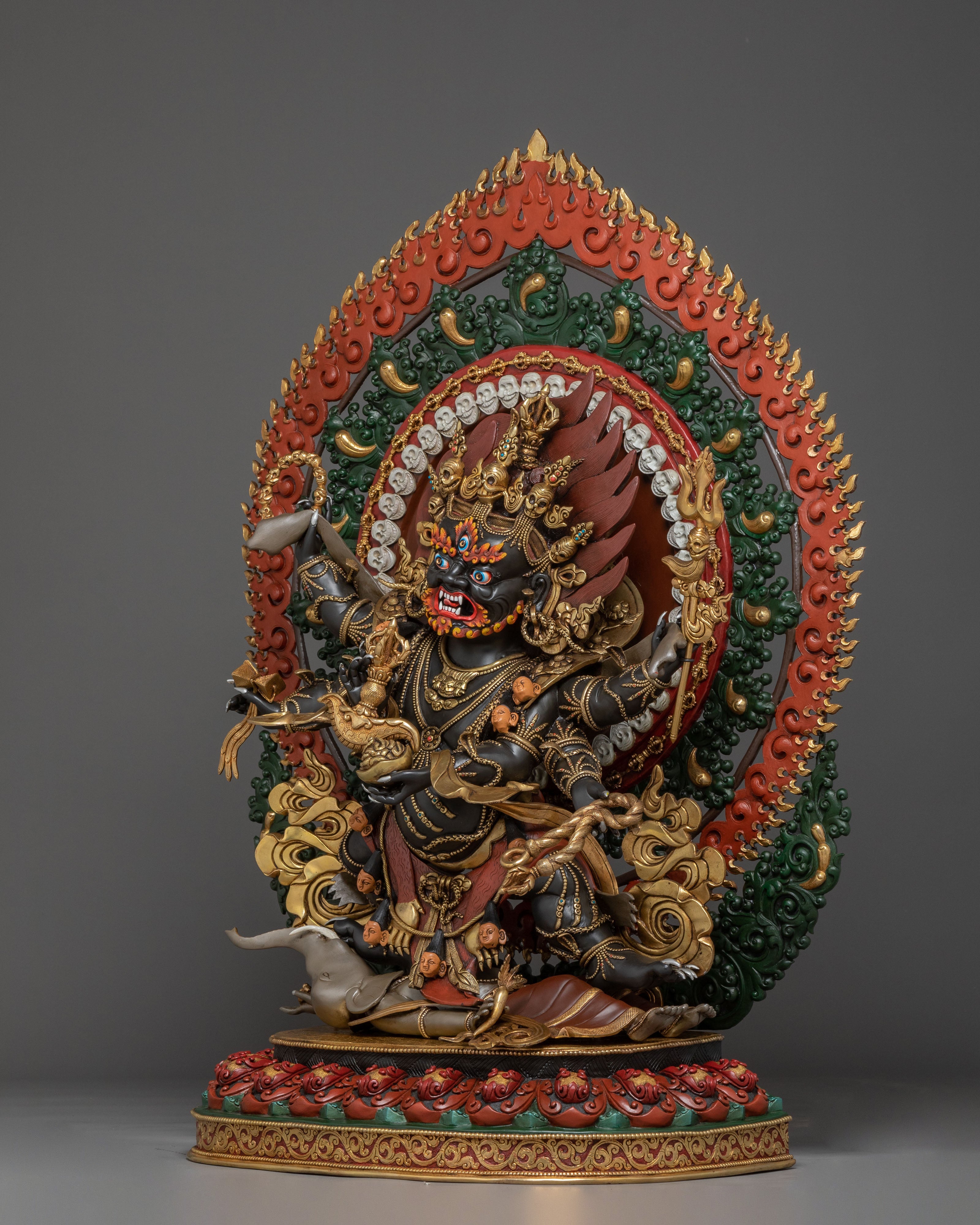 Big Six Armed Mahakala Statue - Himalayan Handcrafted Artwork