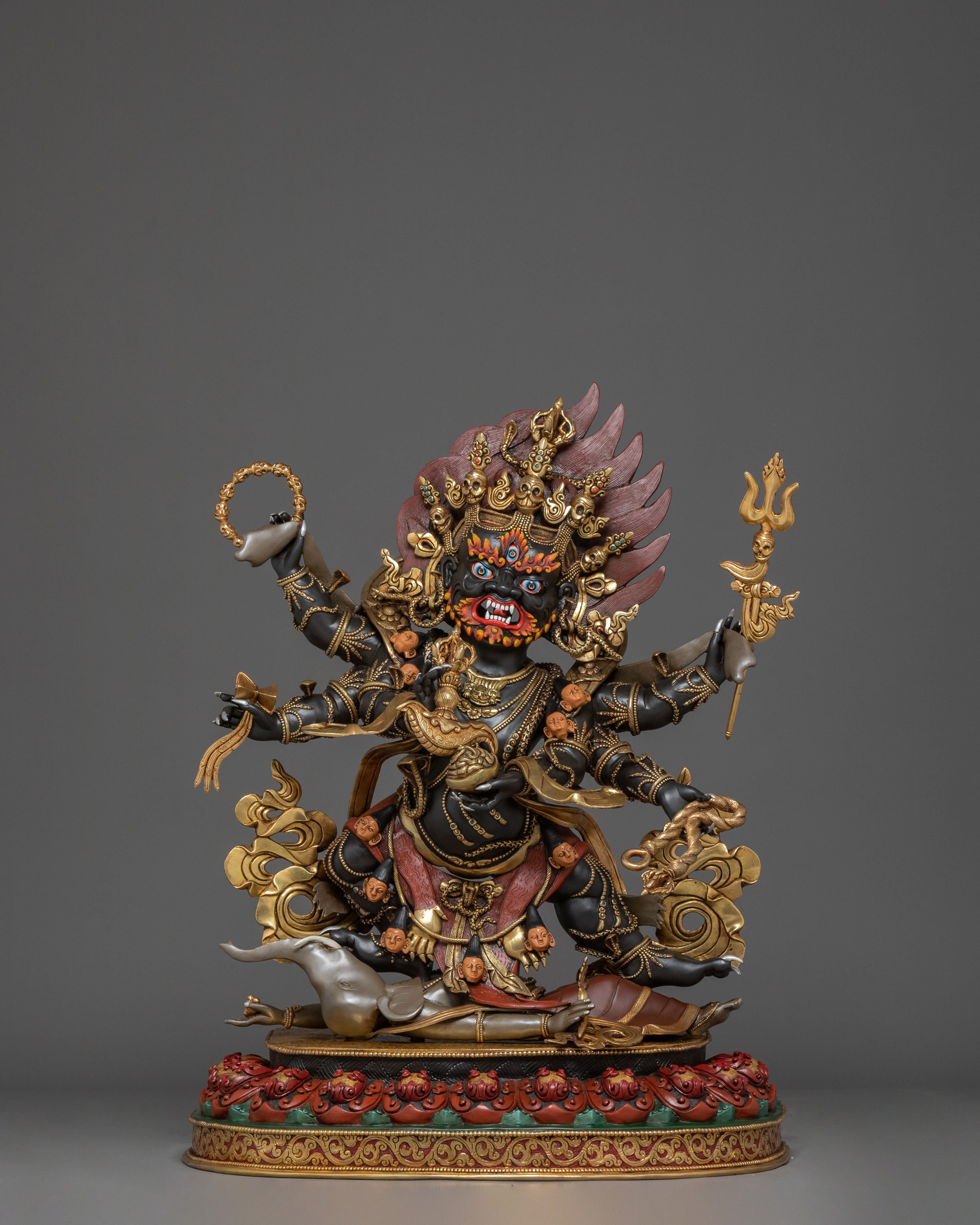 Big Six Armed Mahakala Statue - Himalayan Handcrafted Artwork
