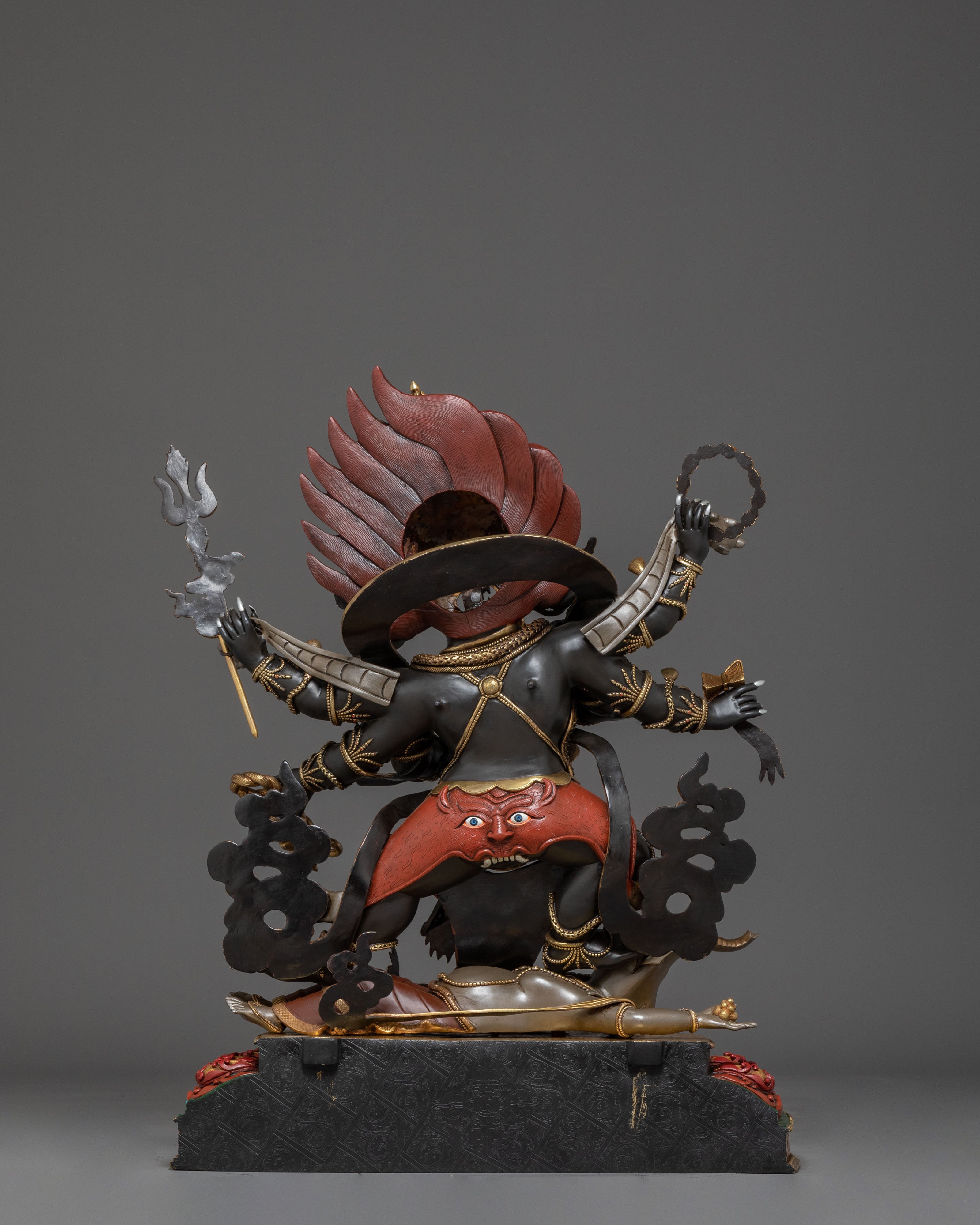 Big Six Armed Mahakala Statue - Himalayan Handcrafted Artwork