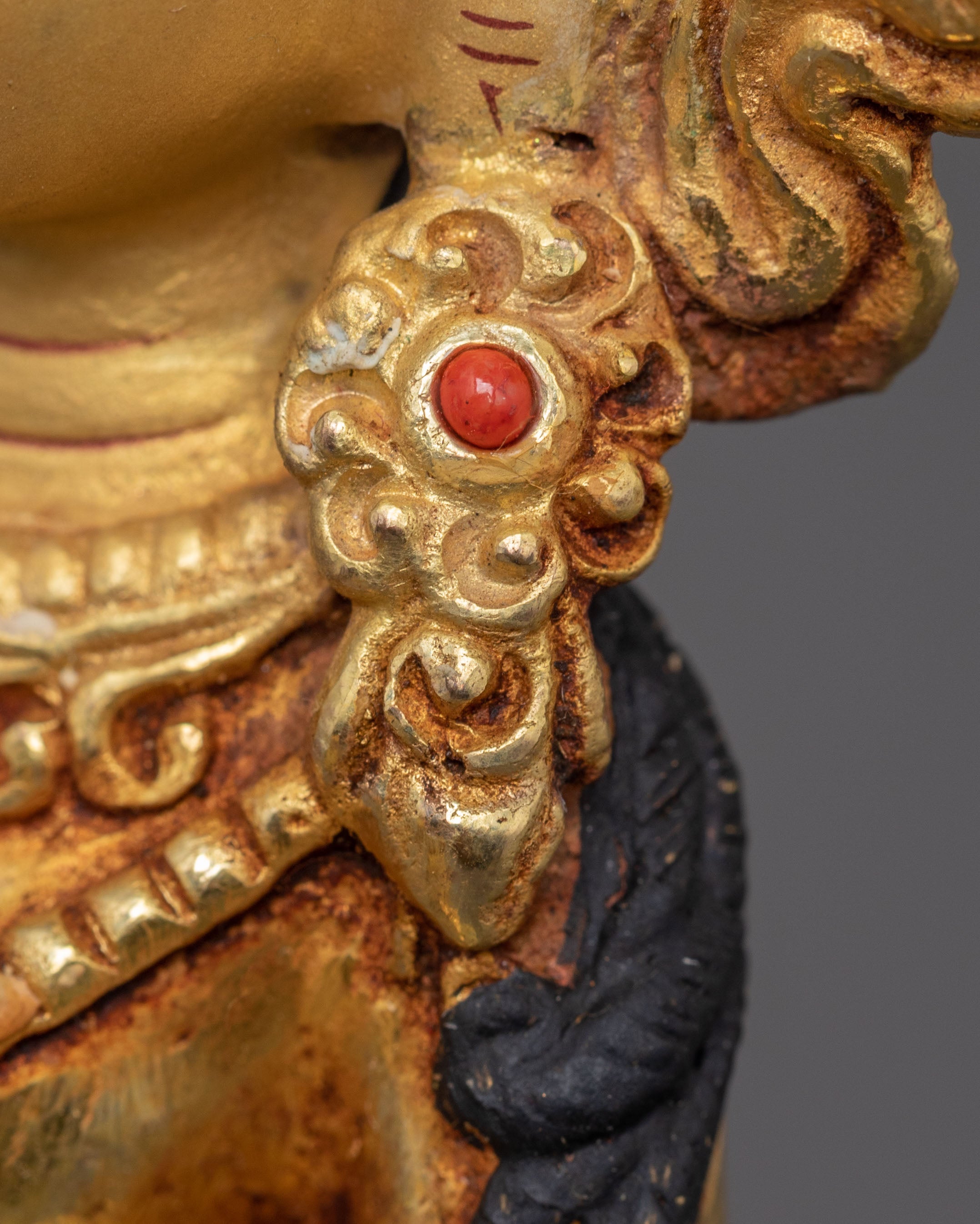Yeshe Tsogyal Mandarava Statue Set – Gold Gilded Copper Pair
