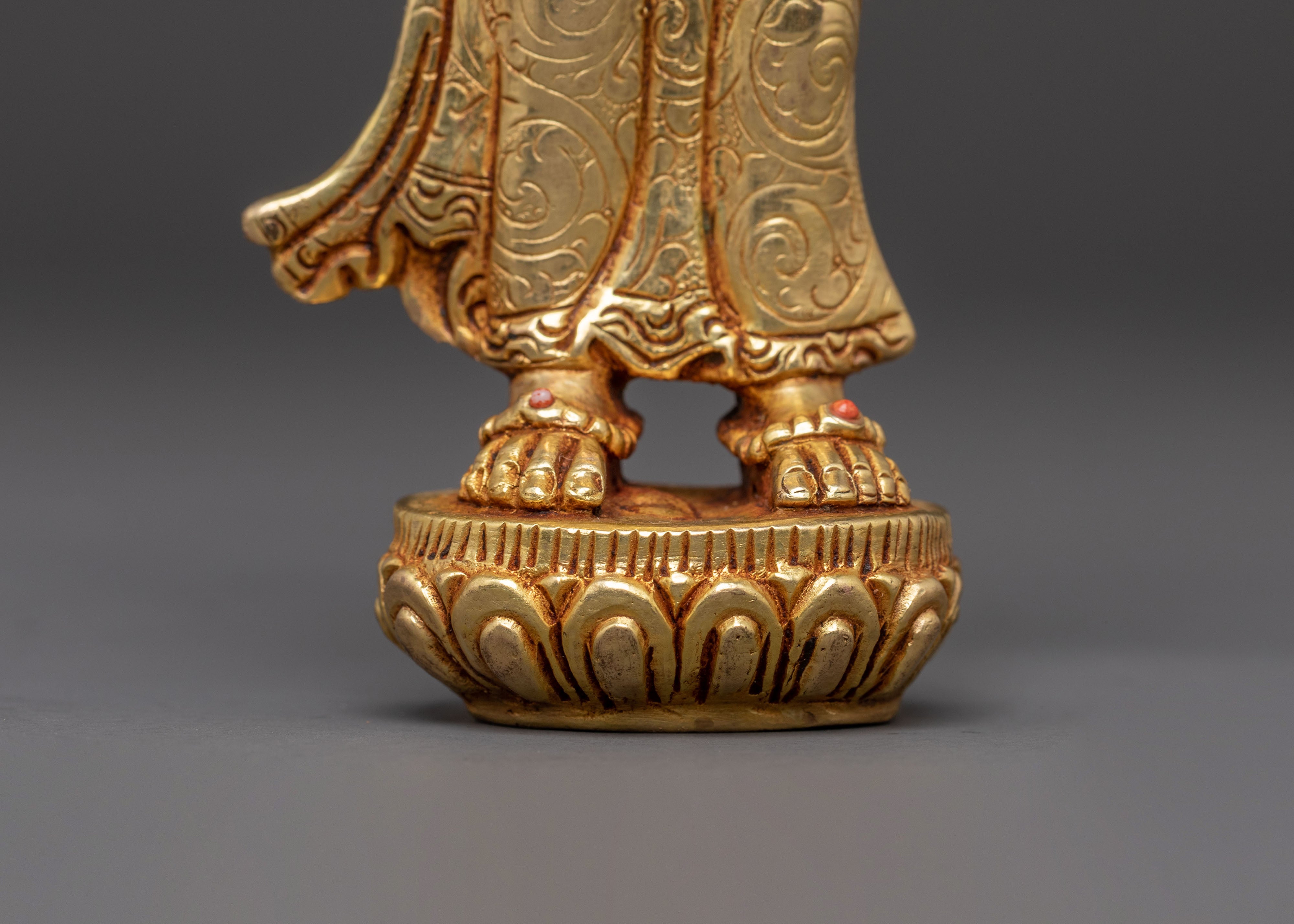 Yeshe Tsogyal Mandarava Statue Set – Gold Gilded Copper Pair