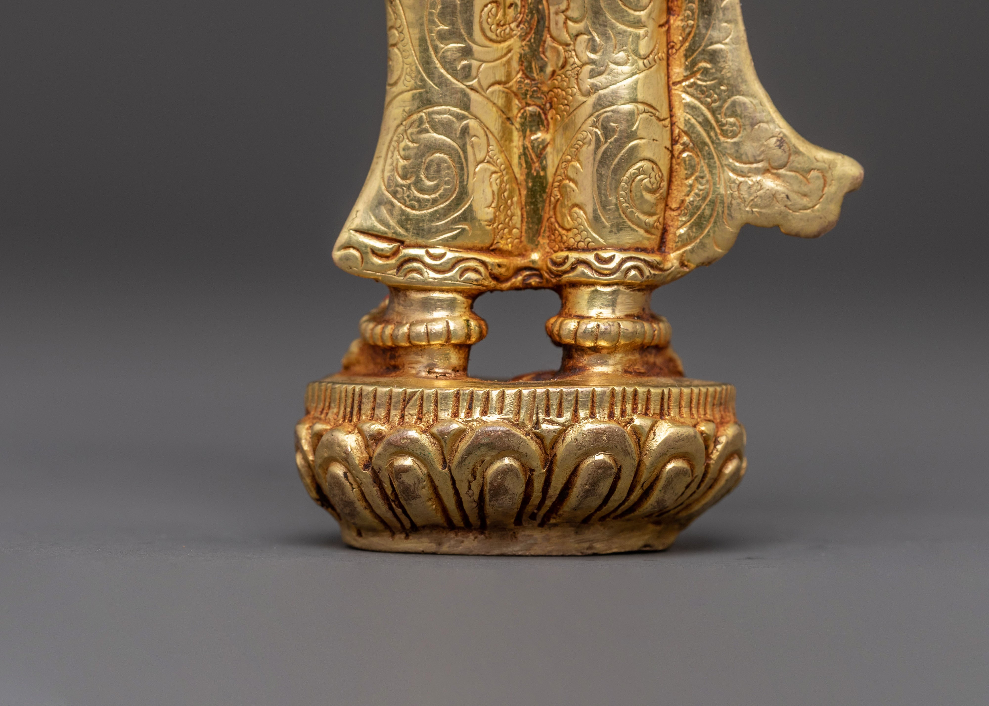 Yeshe Tsogyal Mandarava Statue Set – Gold Gilded Copper Pair