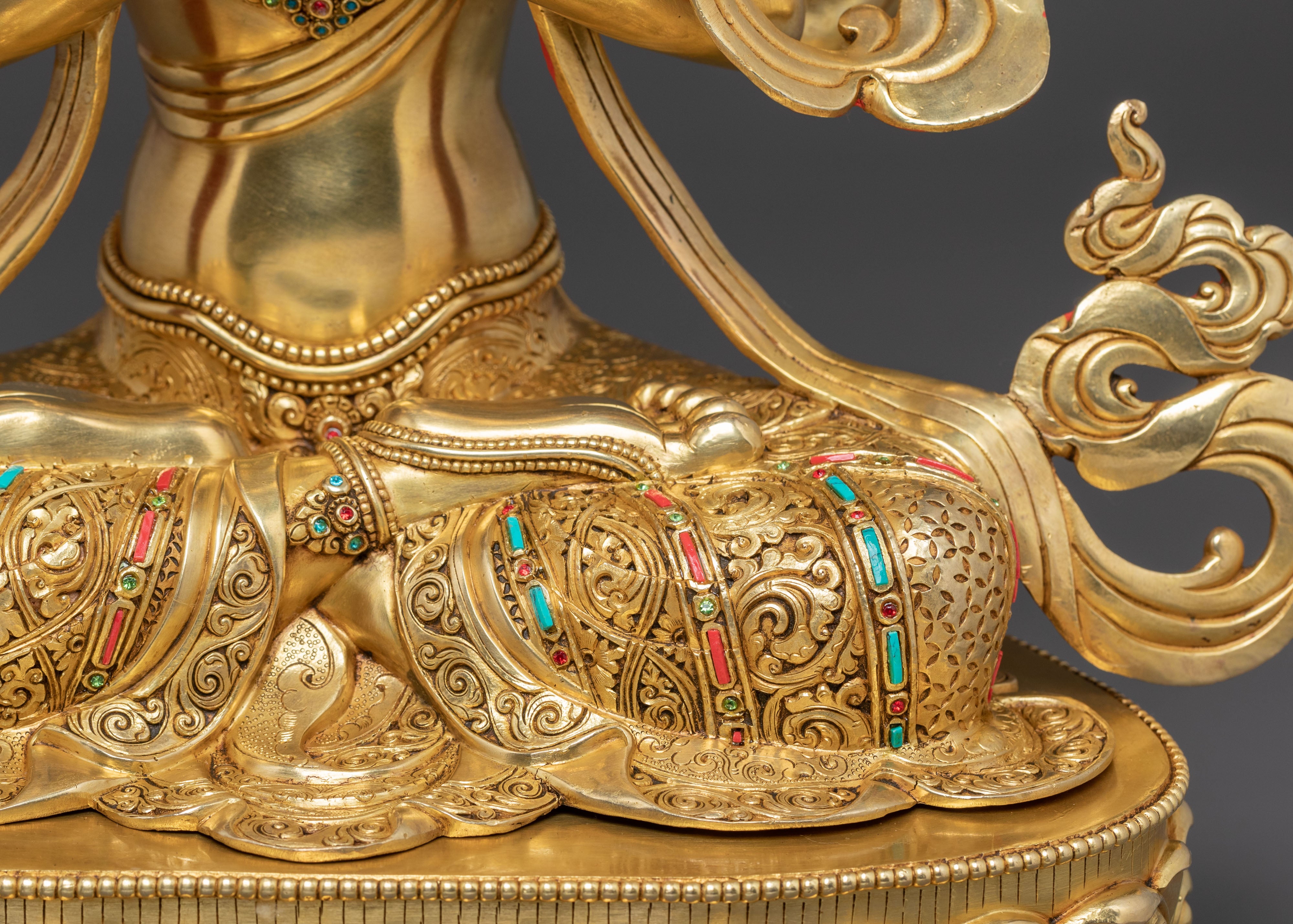 Handcrafted Divine Chenrezig Statue – 24K Gold Gilded Masterpiece