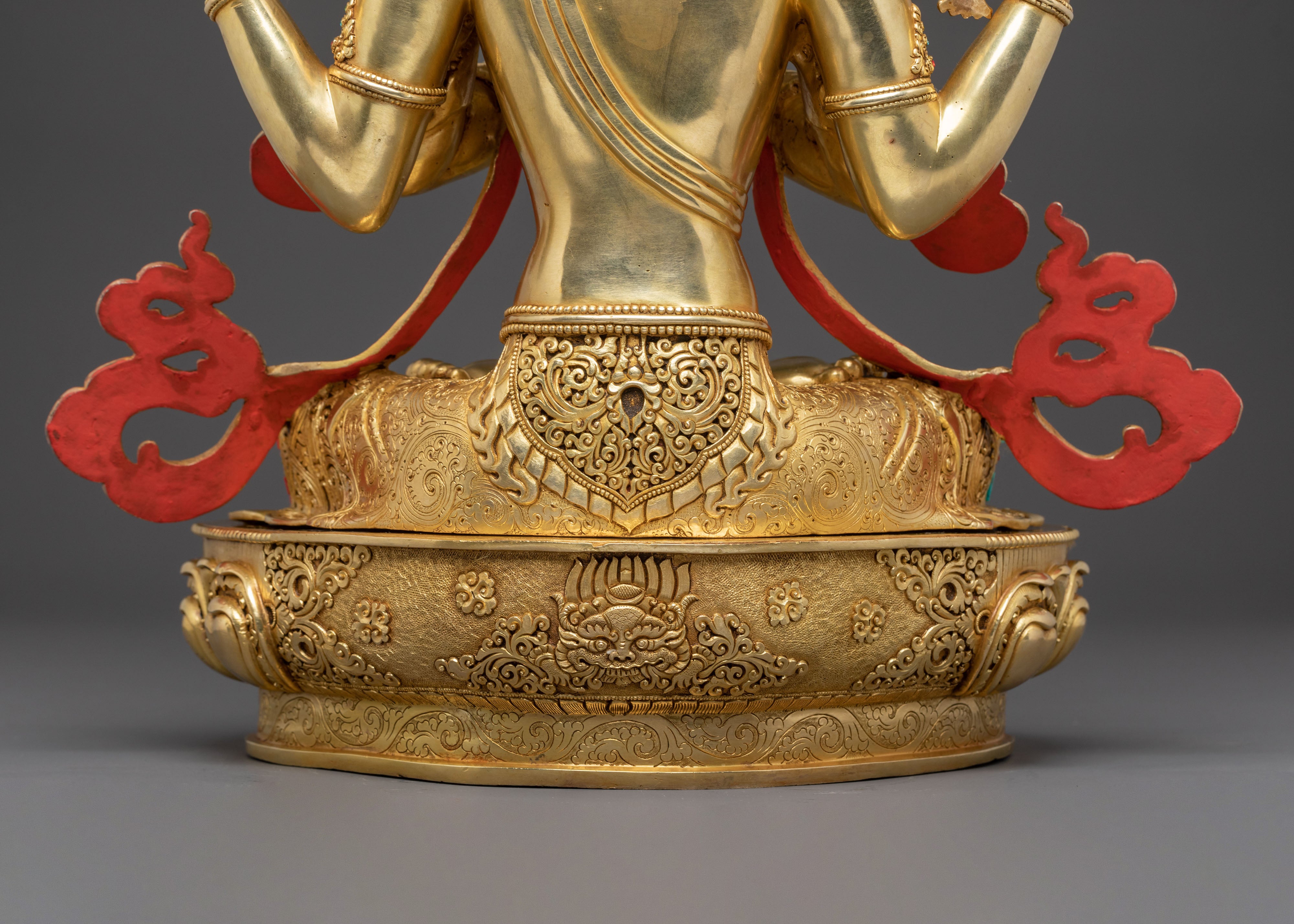 Handcrafted Divine Chenrezig Statue – 24K Gold Gilded Masterpiece