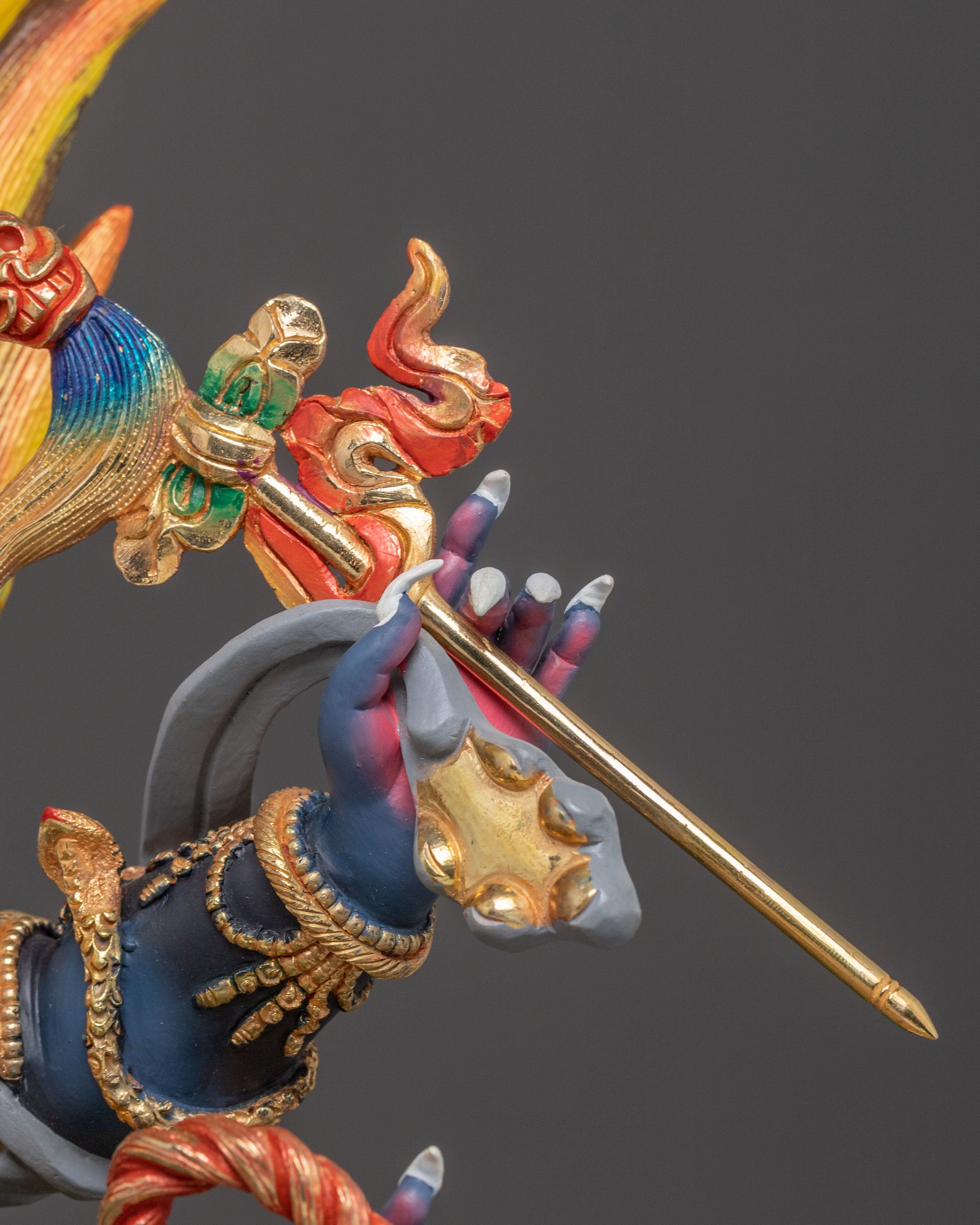 Handcrafted Six-Armed Mahakala Copper Statue – Majestic Protector