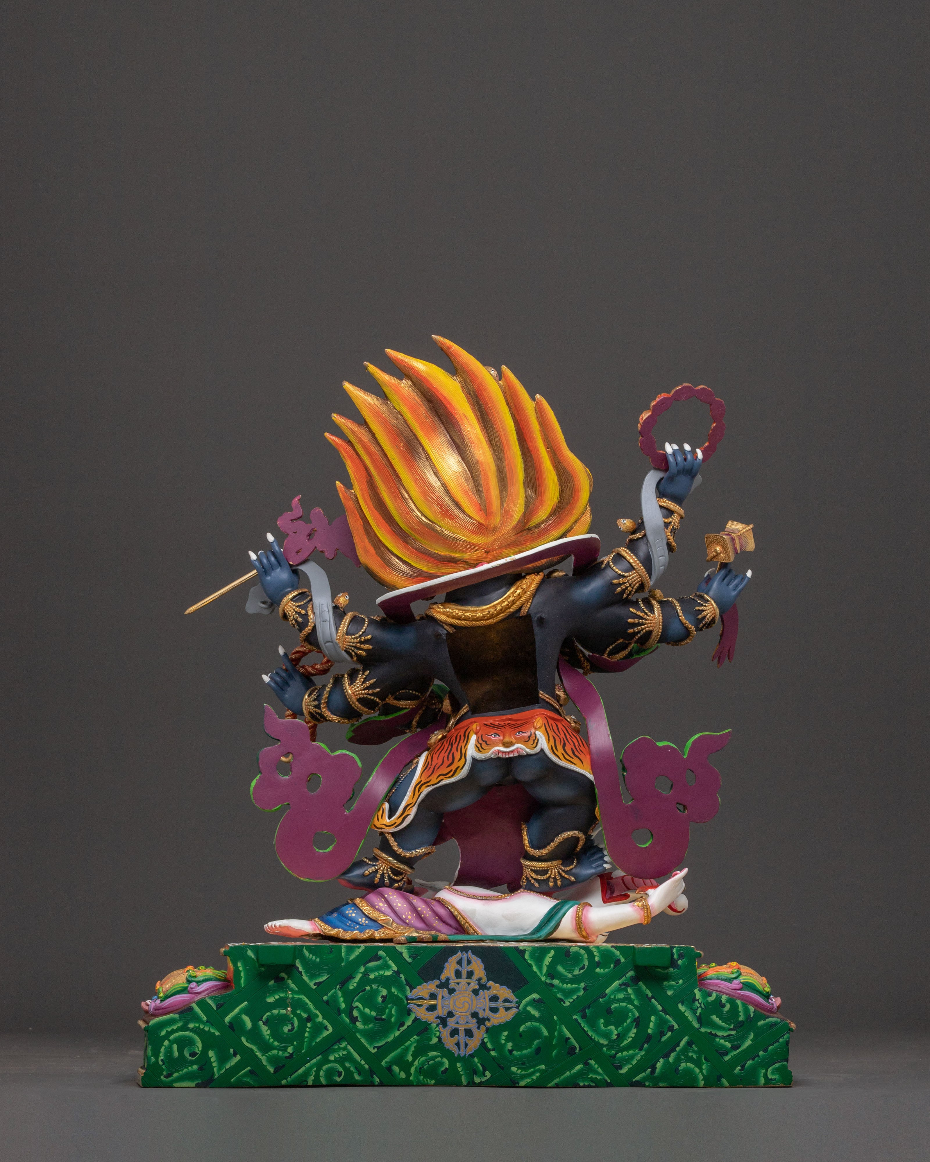 Handcrafted Six-Armed Mahakala Copper Statue – Majestic Protector