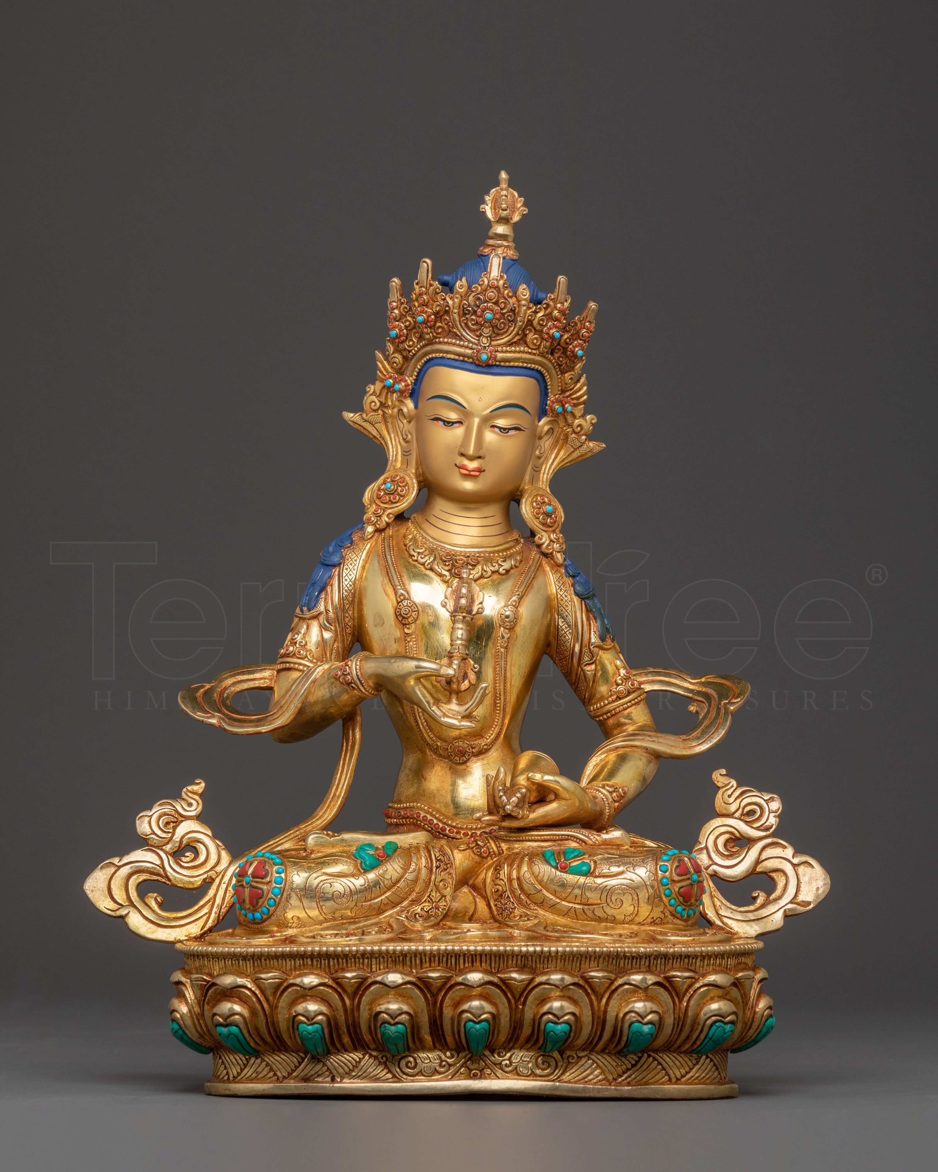 Vajrasattva Statue for Altar Decor – Masterpiece in 24K Gold