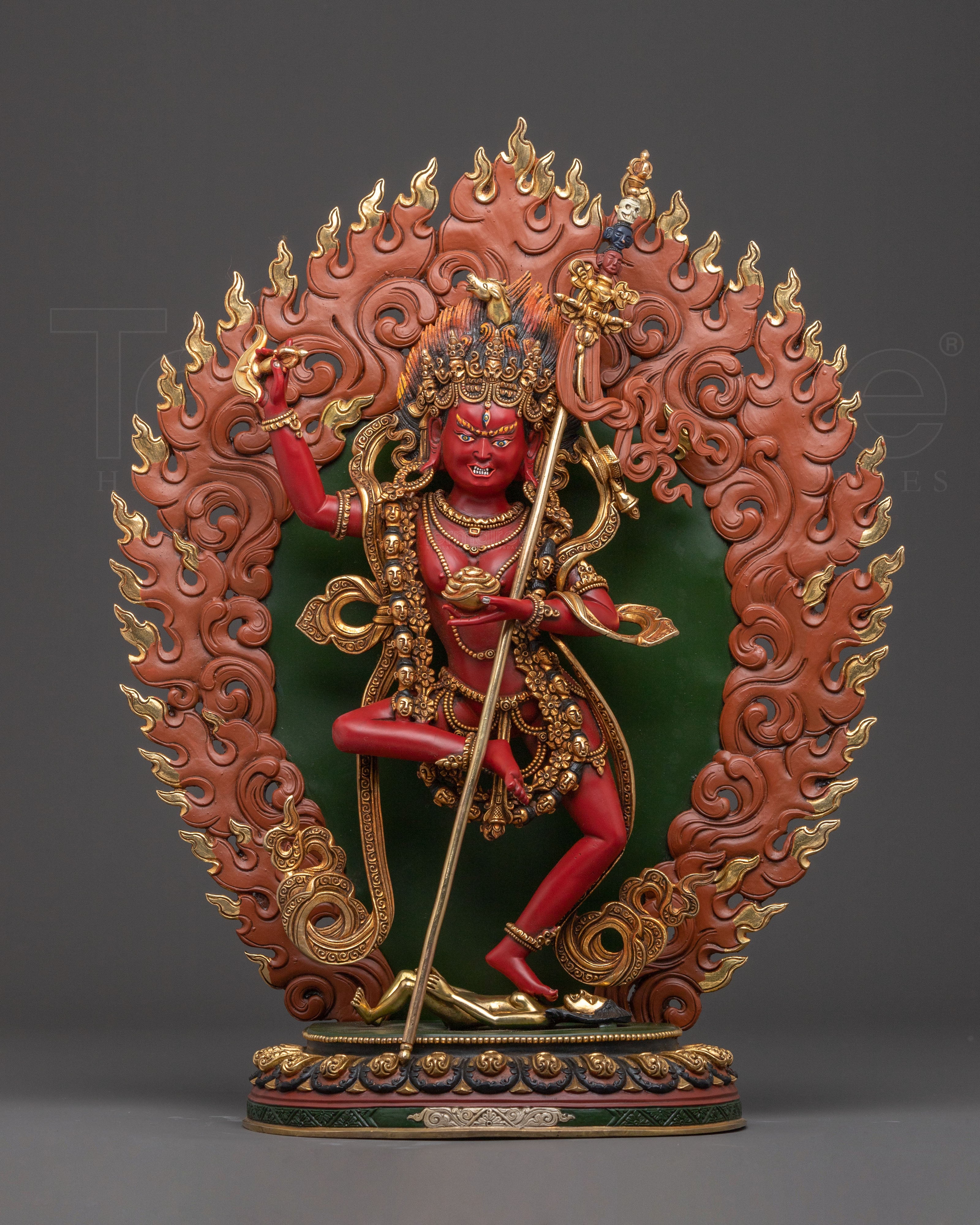Buddhist Deity Dorje Phagmo Statue | Radiant 24K Gold Gilded Statue
