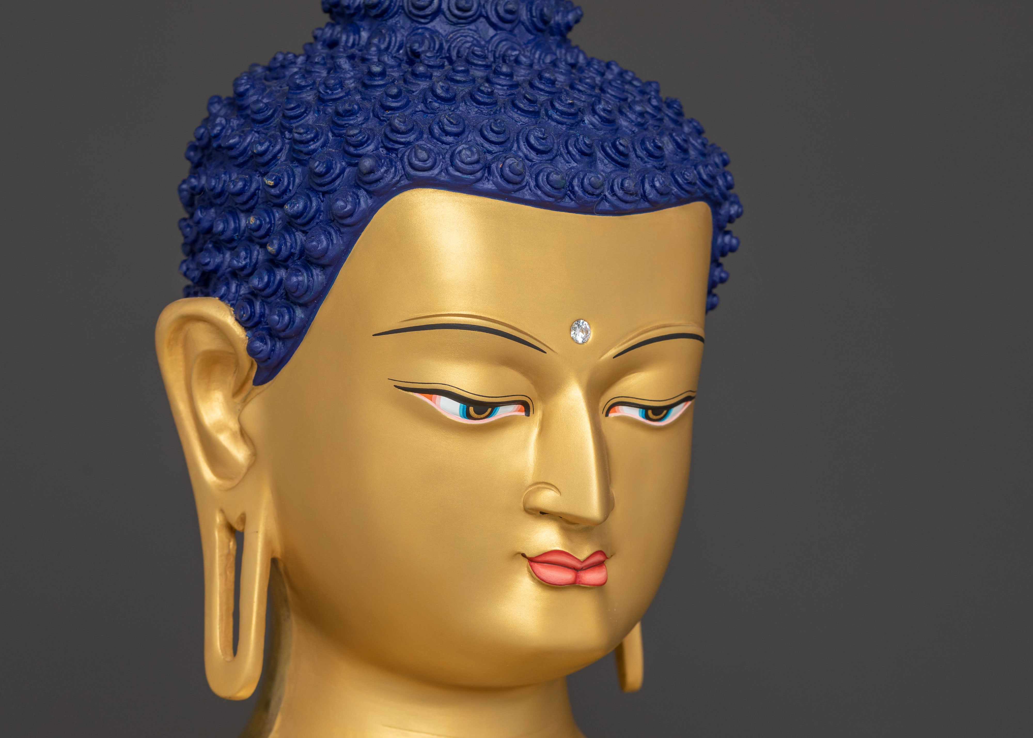 Shakyamuni Buddha Blessed Statue: Exquisite 24K Gold Gilded Statue