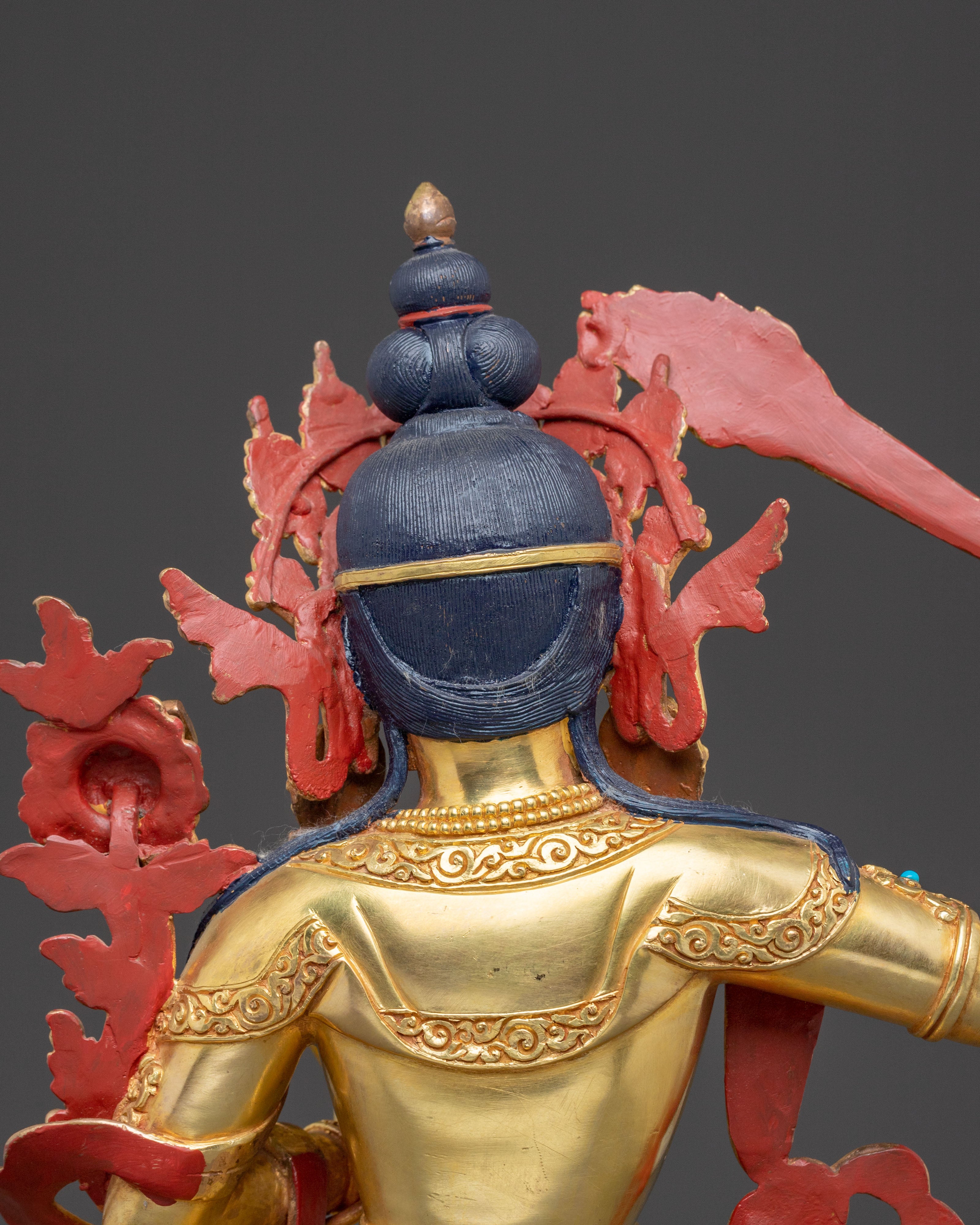 24K Gilded Manjushri Blessing Statue