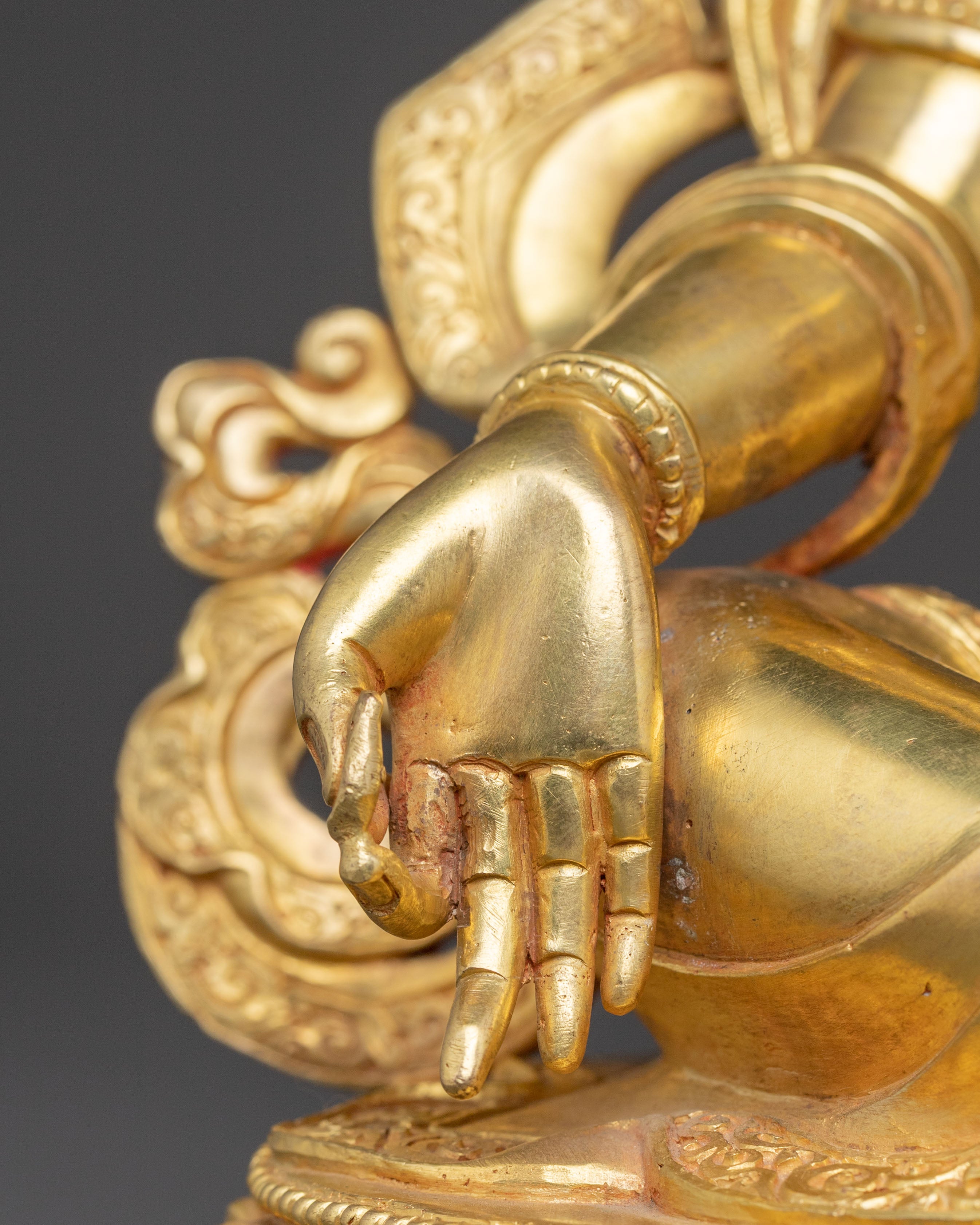 Green Tara Compassionate Statue – 24K Gilded Copper Art