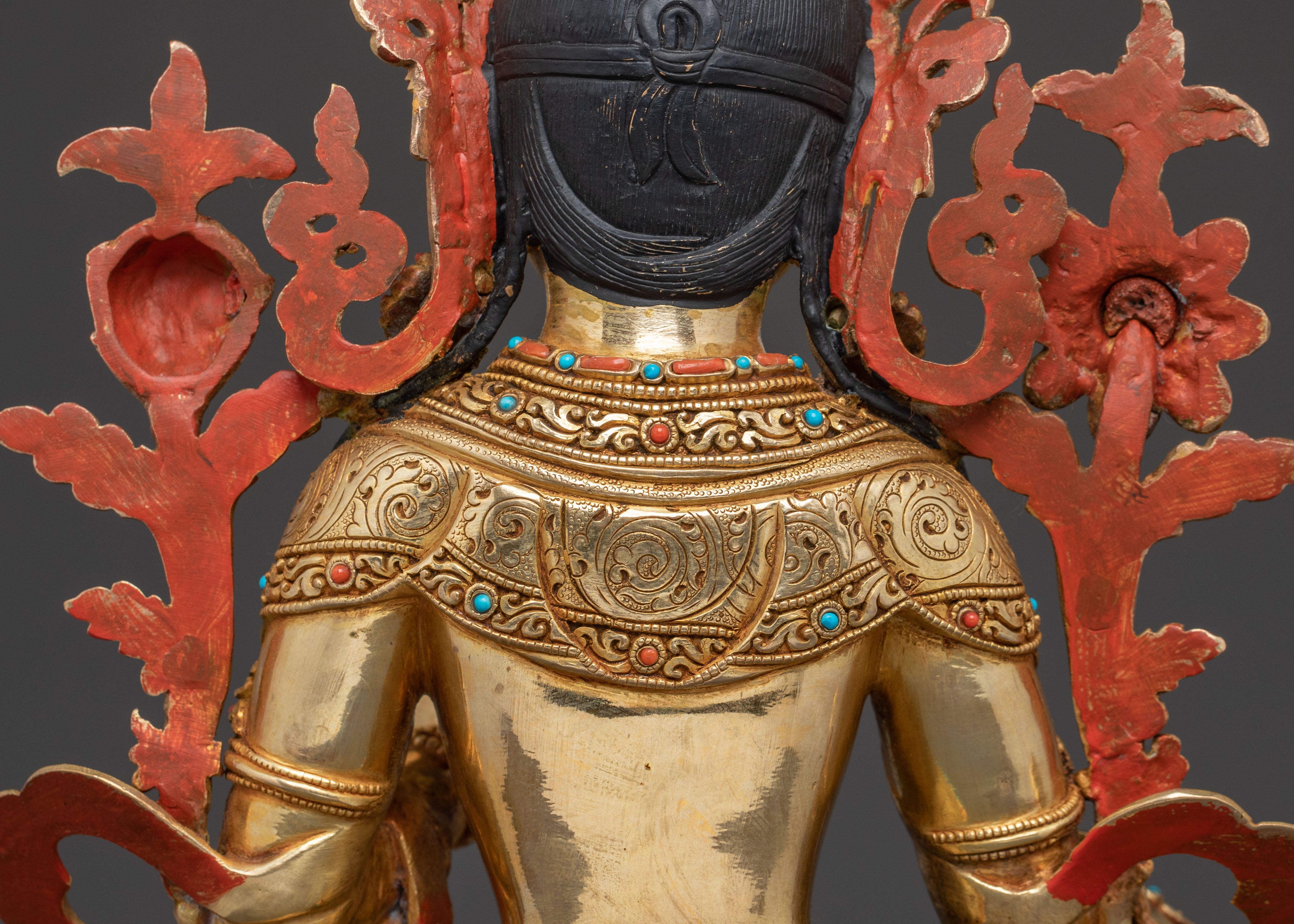 Green Tara Serenity Statue | 24K Gold Gilded